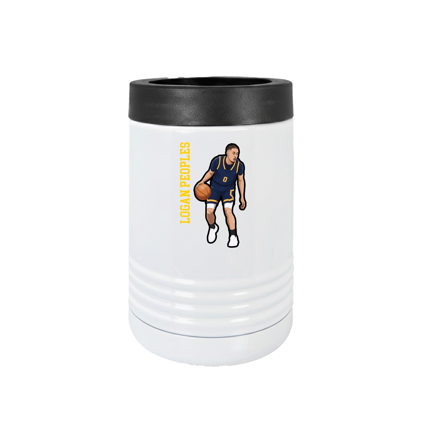 Beverage Holder — Name Vertical in White