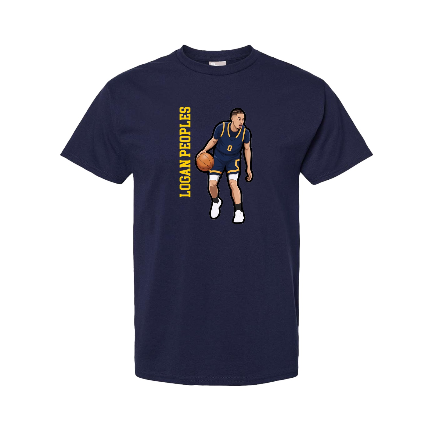Youth Tee — Name Vertical in Navy