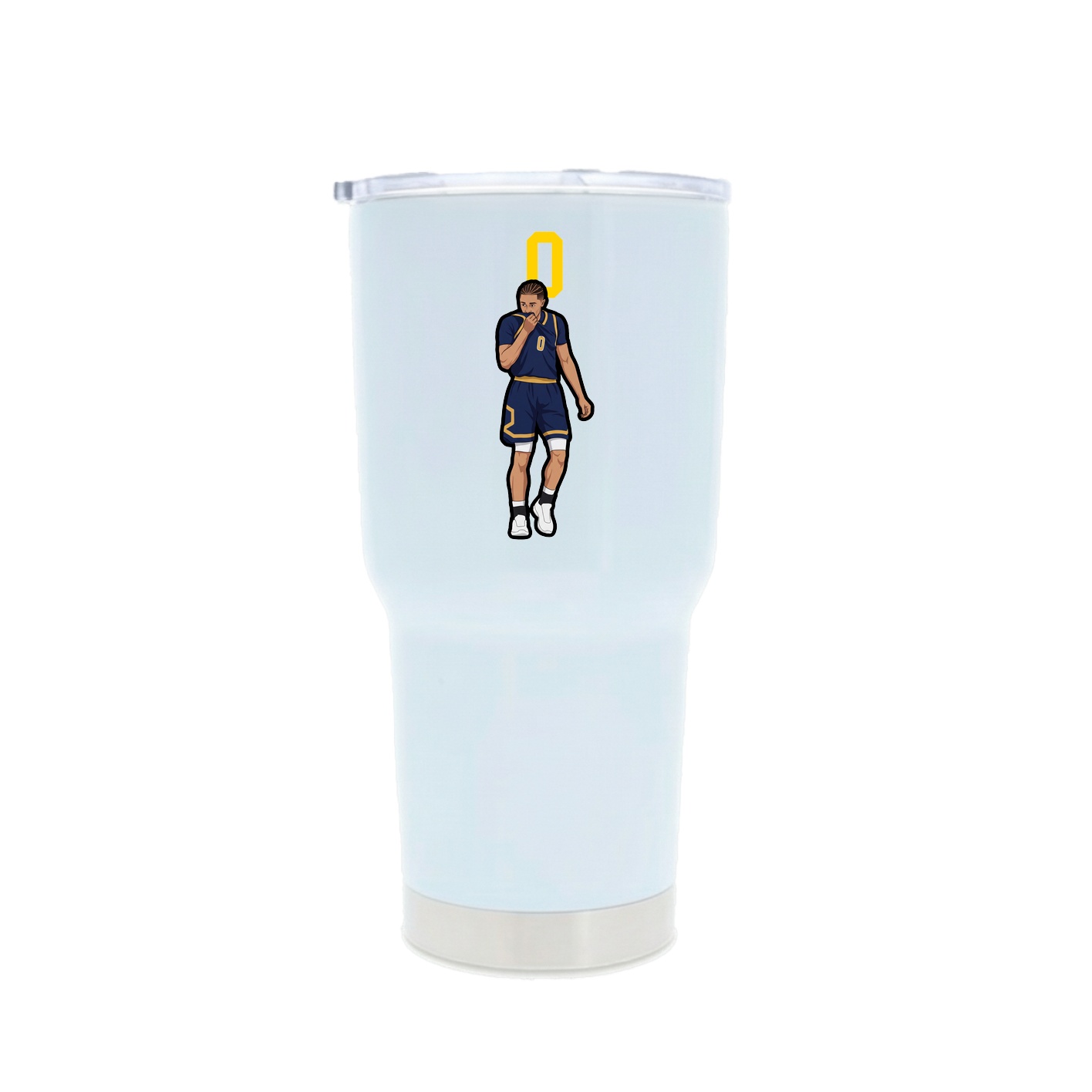 30oz Stainless Steel Tumbler — Number Top in White