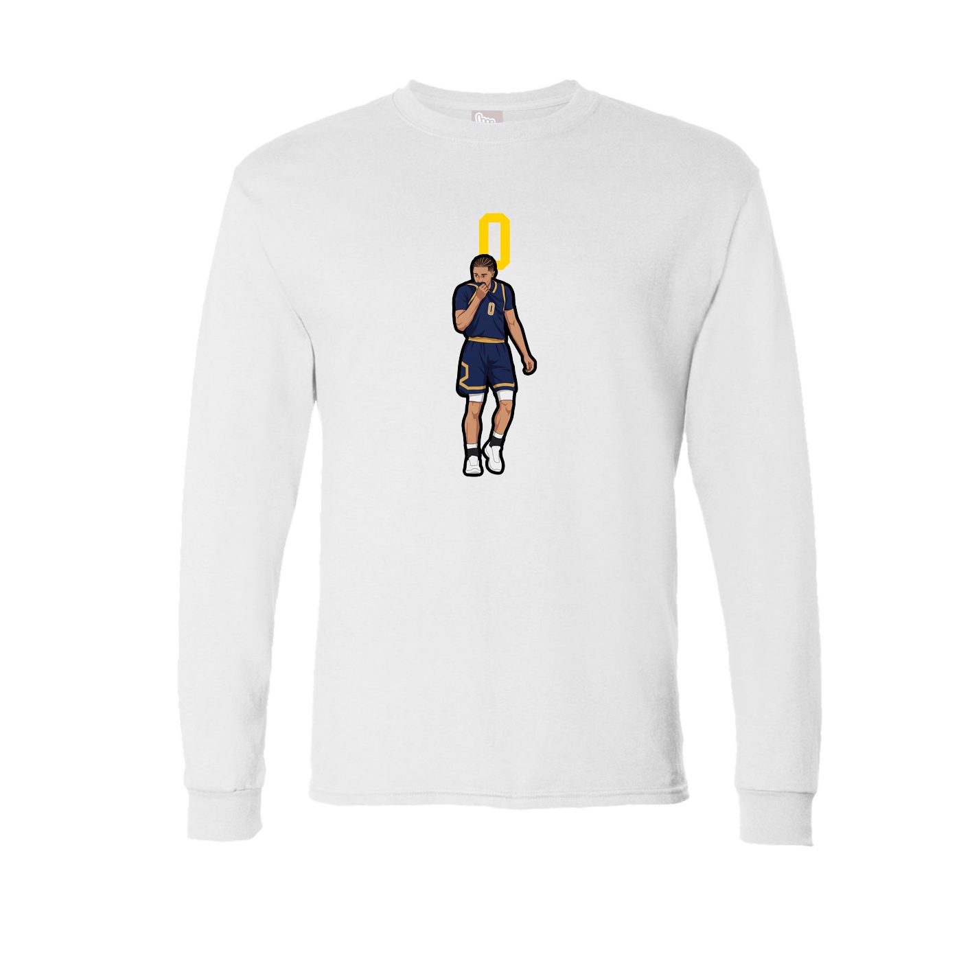 Long Sleeve Tee — Number Top in White