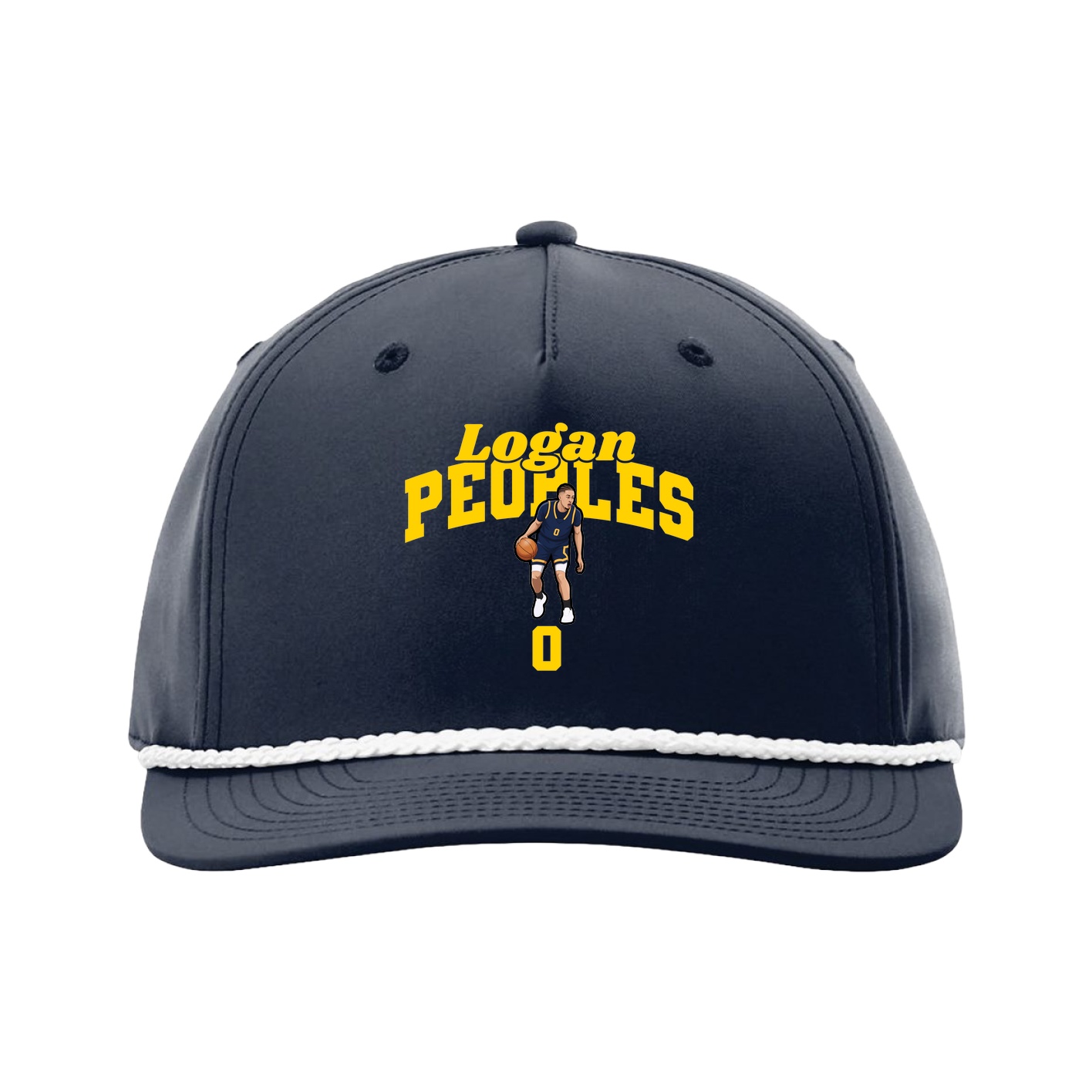 Five-Panel Classic Rope Cap — Signature Arch in Navy