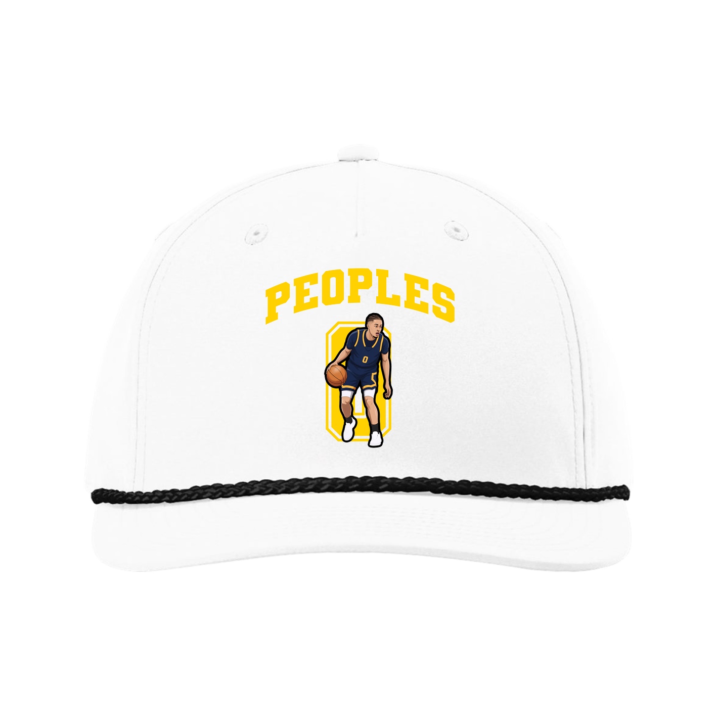 Five-Panel Classic Rope Cap — Number in White