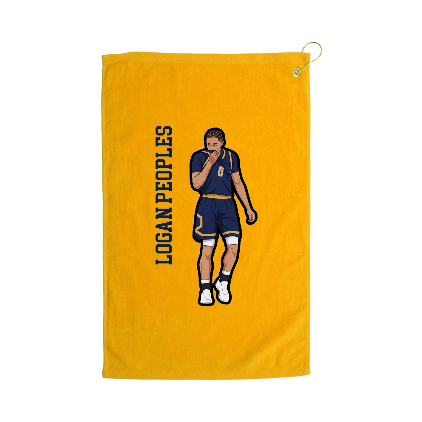Golf Towel — Name Vertical in Gold