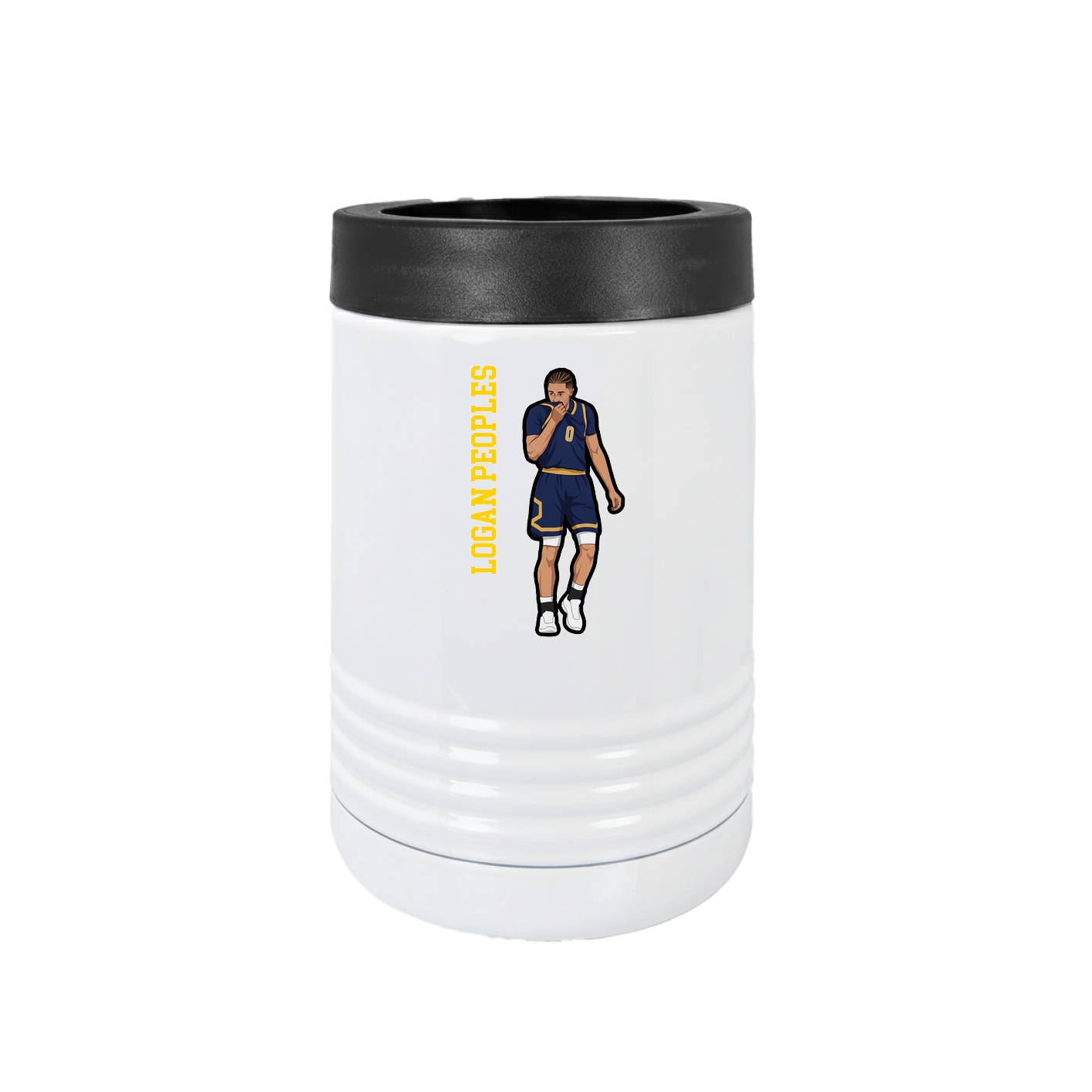 Beverage Holder — Name Vertical in White
