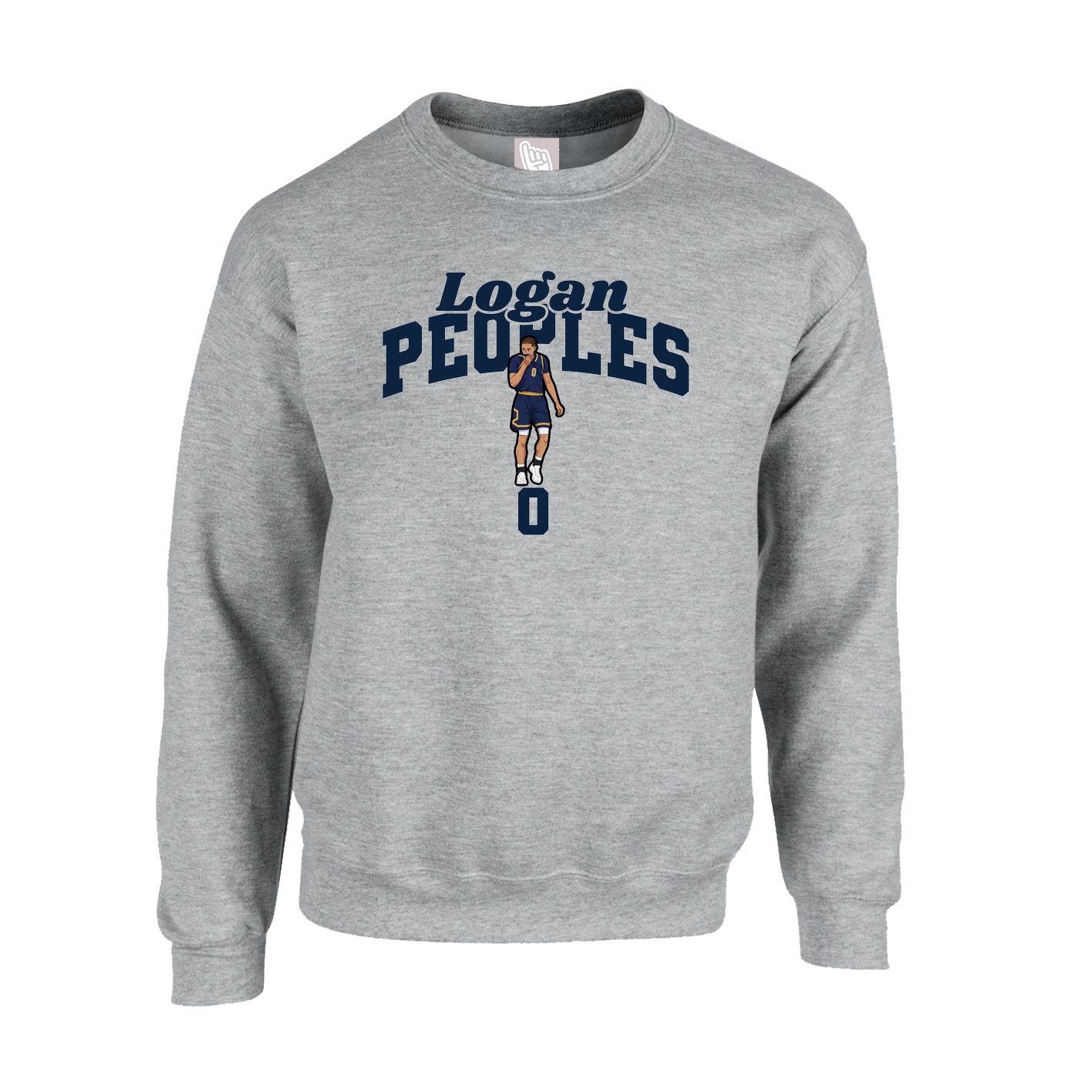 Fleece Crew — Signature Arch in Grey