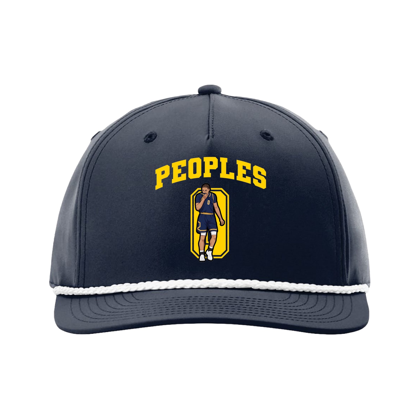 Five-Panel Classic Rope Cap — Number in Navy