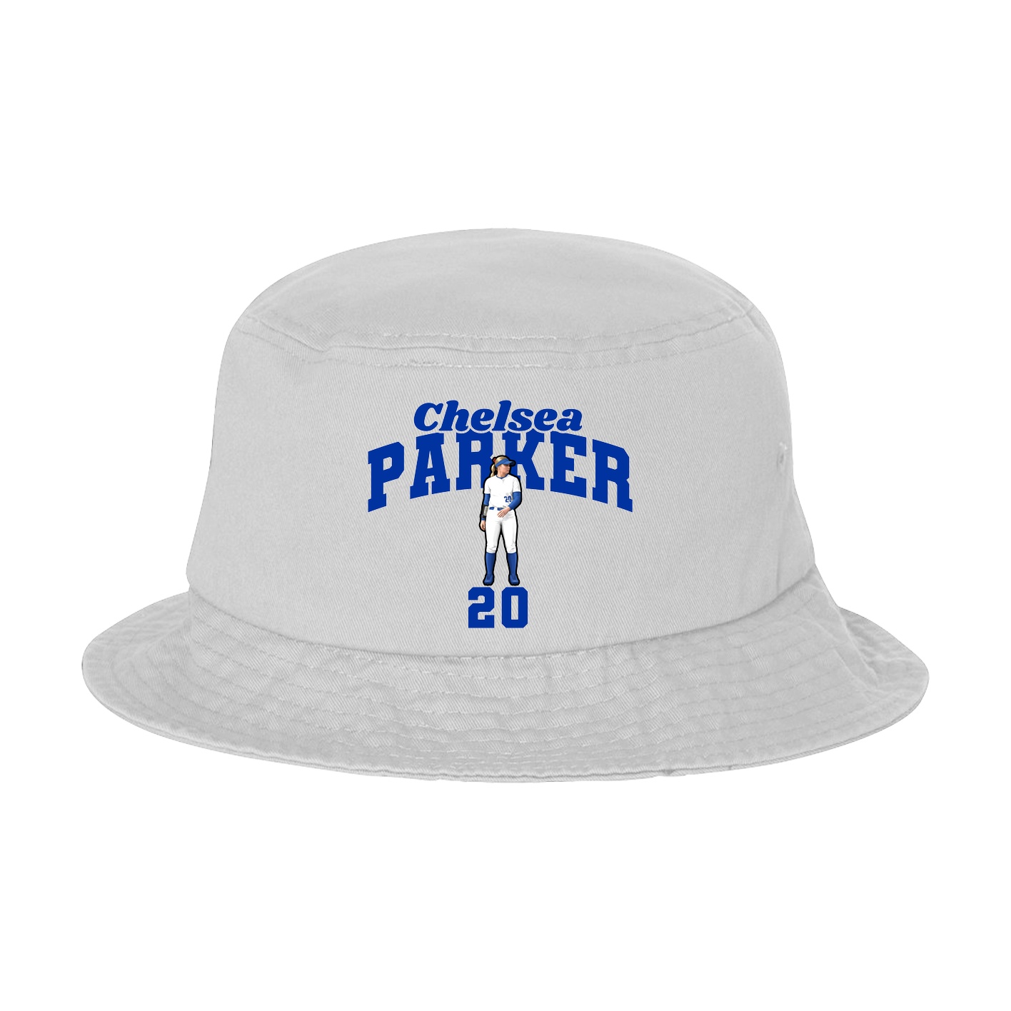 Bucket Cap — Signature Arch in White