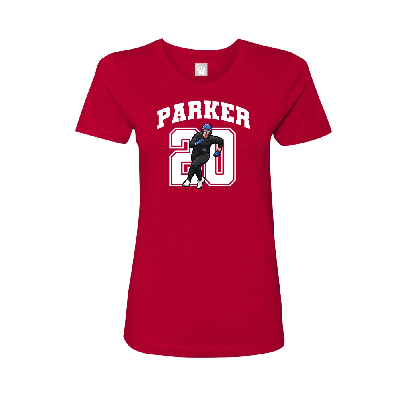 Fitted Women's Tee — Number in Red
