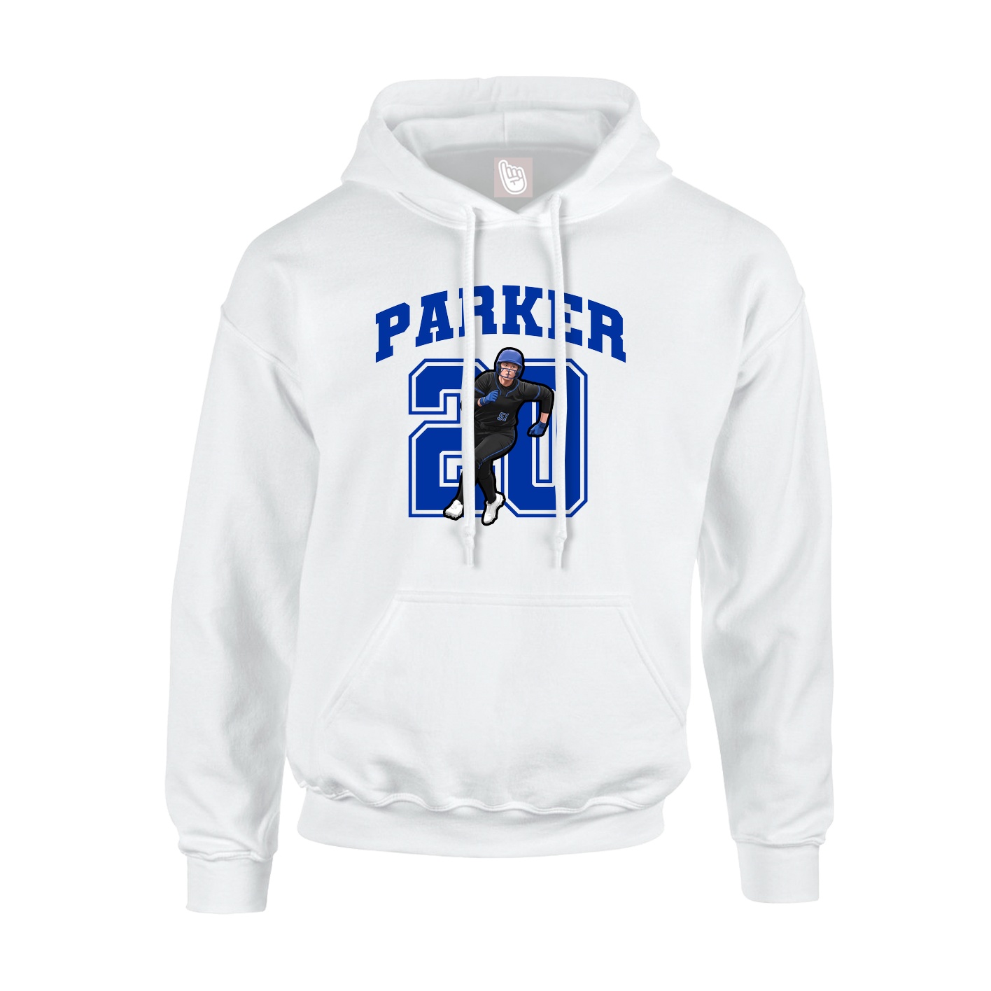 Hoodie — Number in White