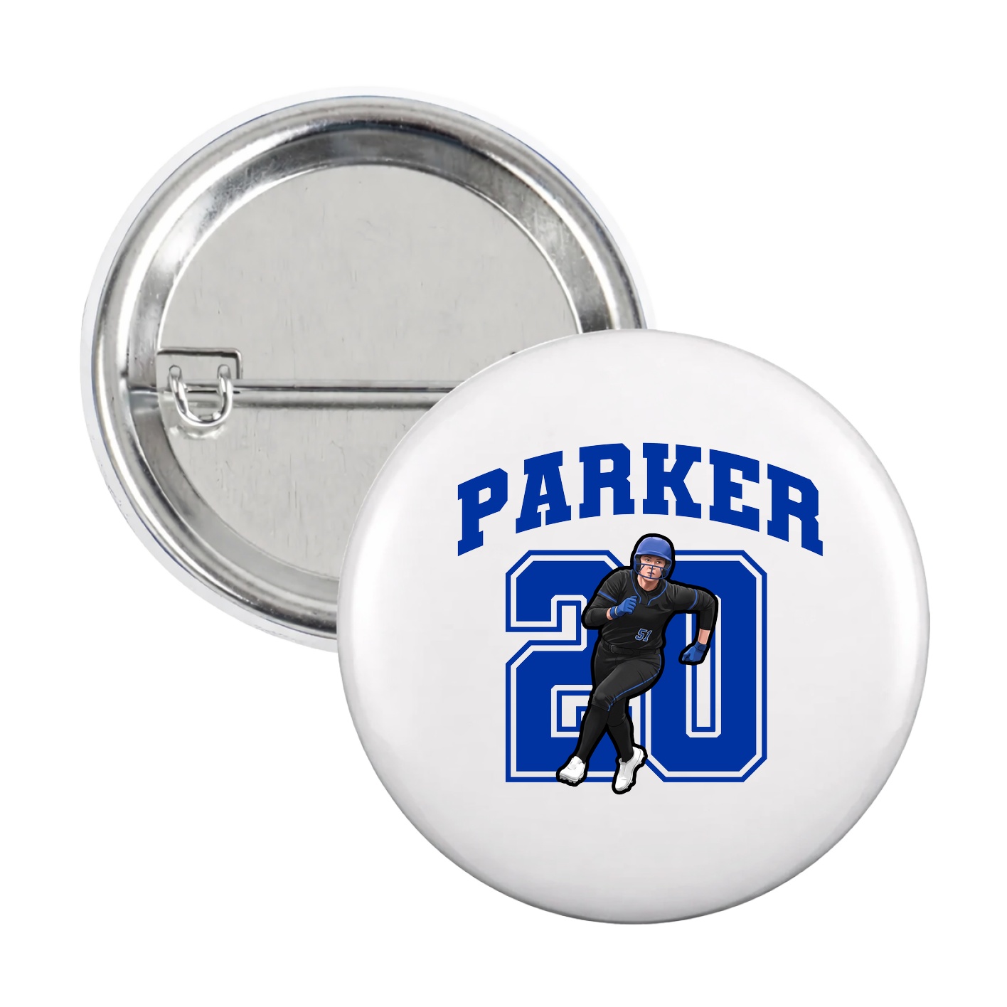 Game Day Button — Number in White