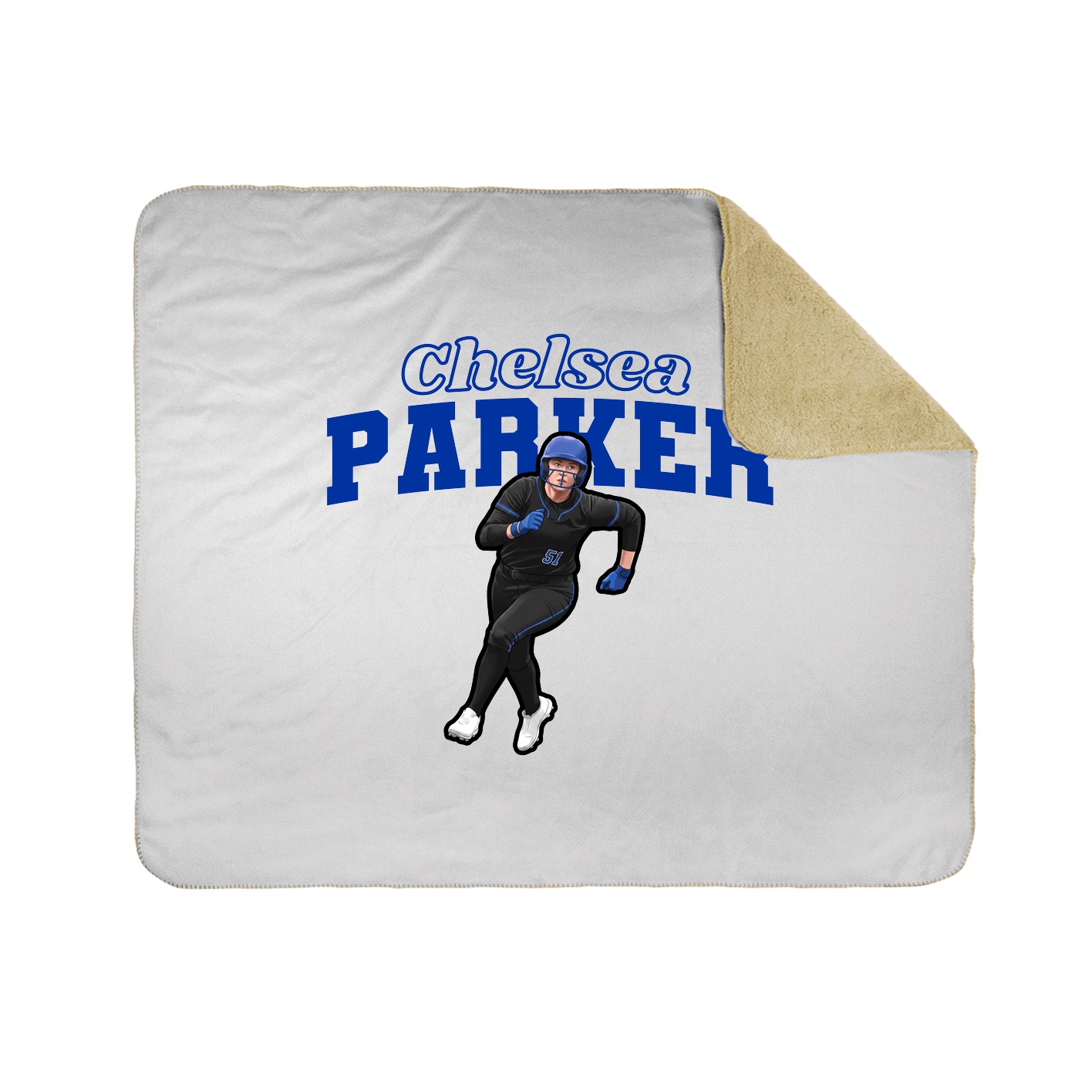 Throw Blanket — Name Arch in White