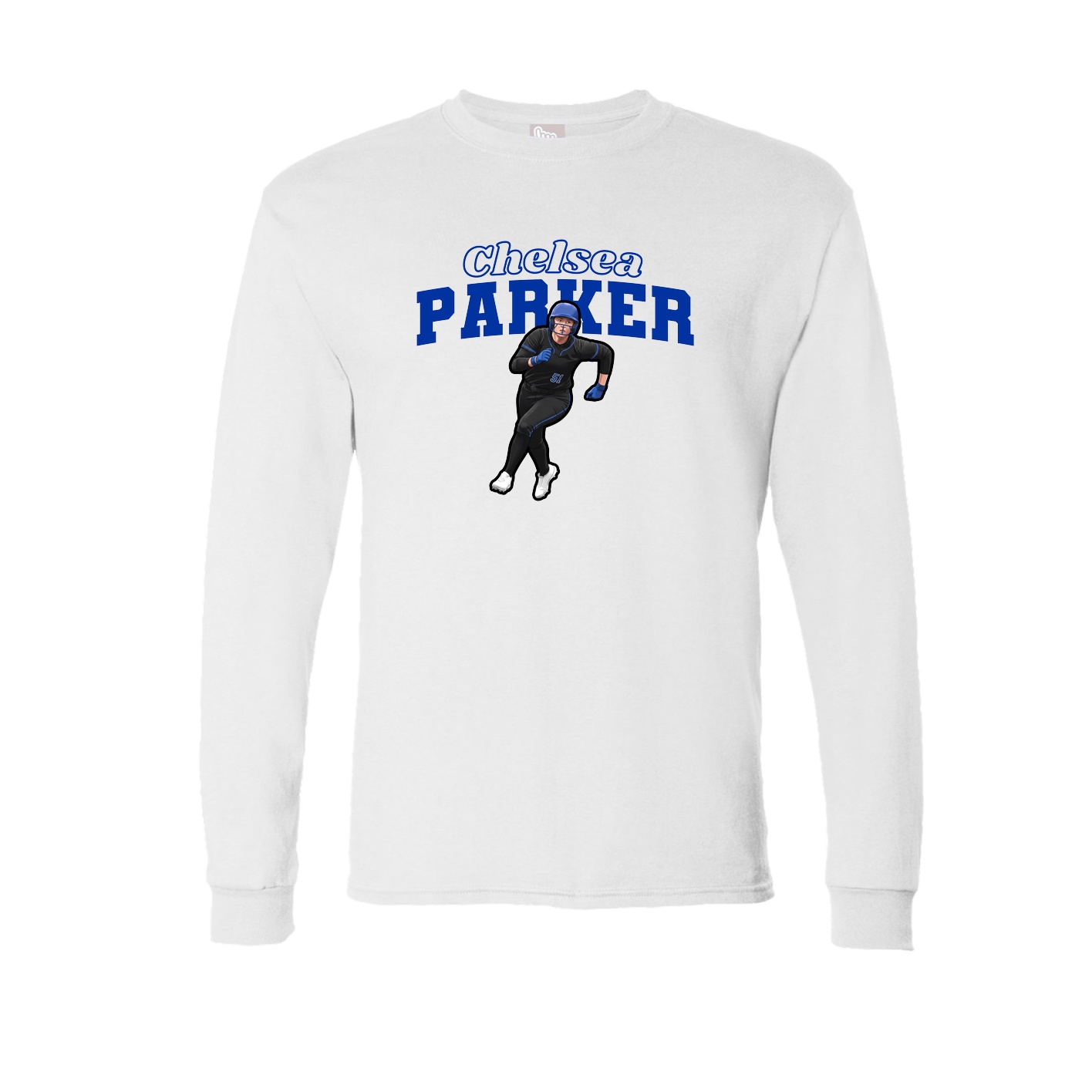 Long Sleeve Tee — Name Arch in White