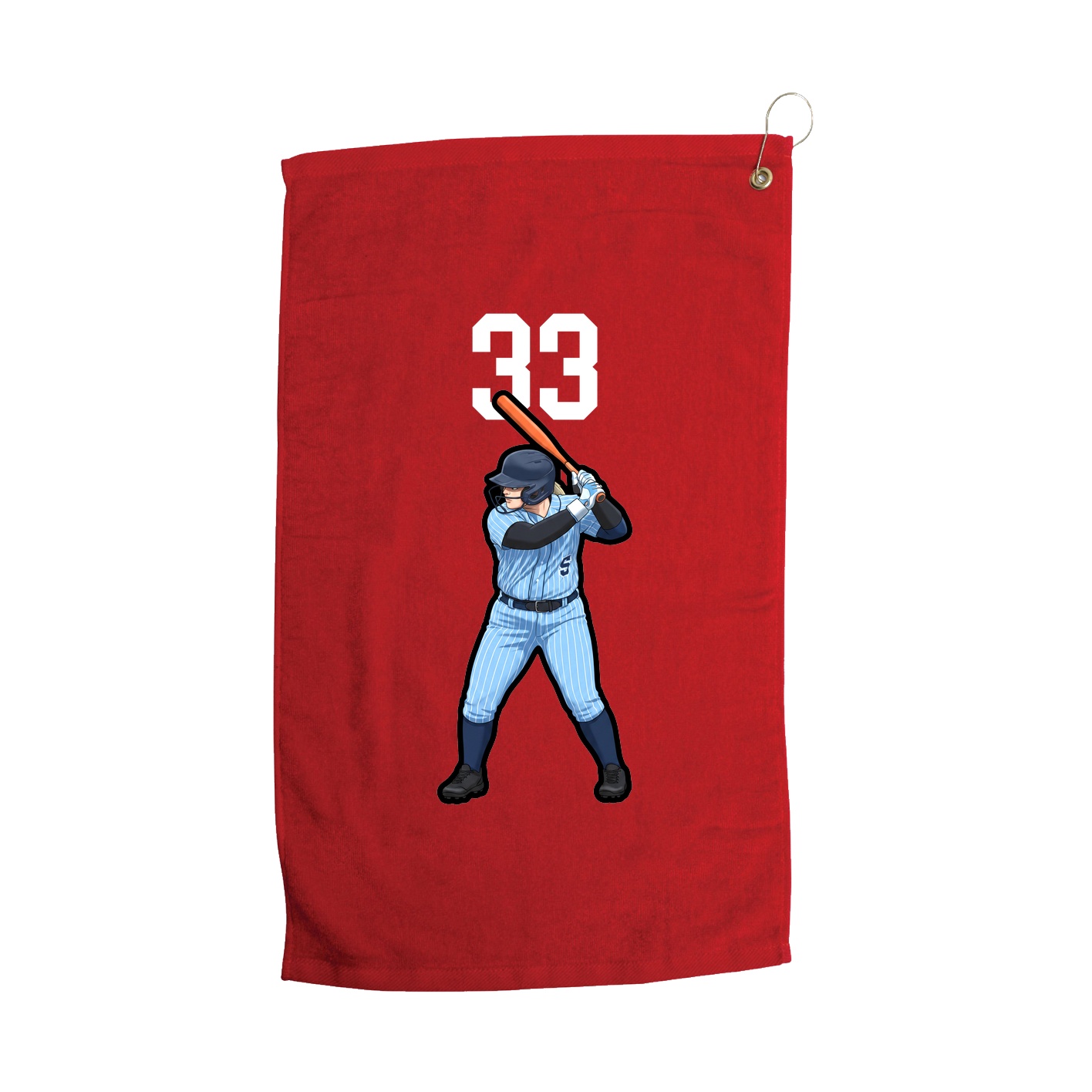 Golf Towel — Number Top in Red