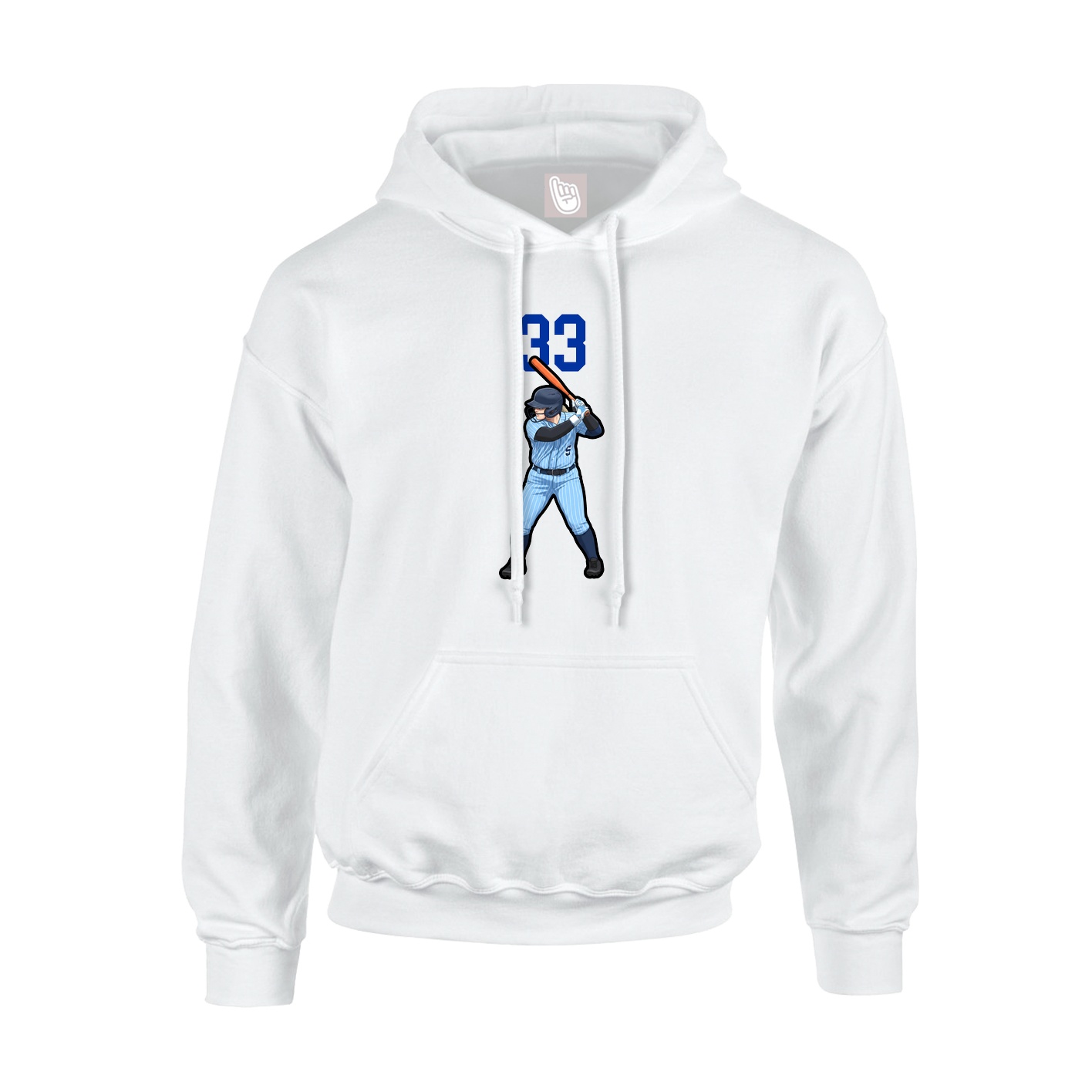 Youth Hoodie — Number Top in White