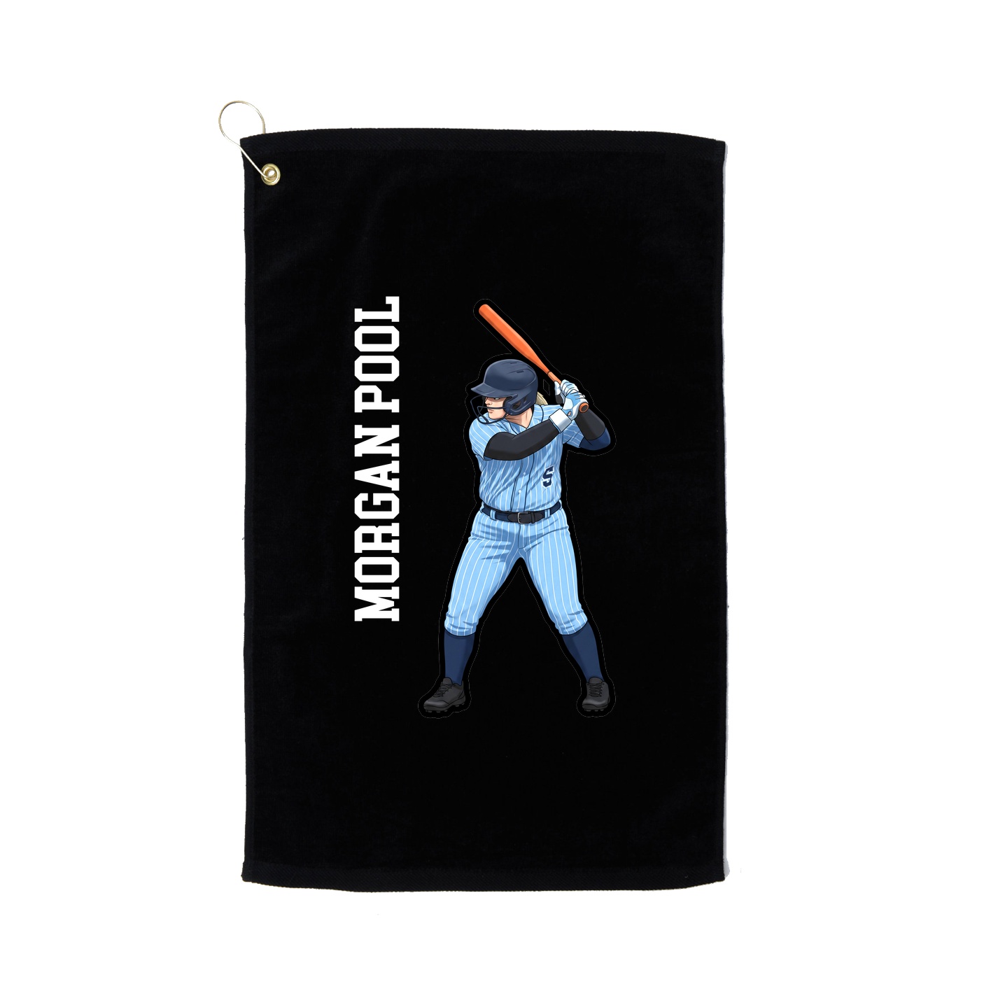 Golf Towel — Name Vertical in Black