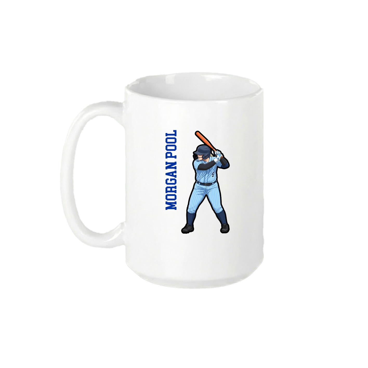 15oz Coffee Mug — Name Vertical in White