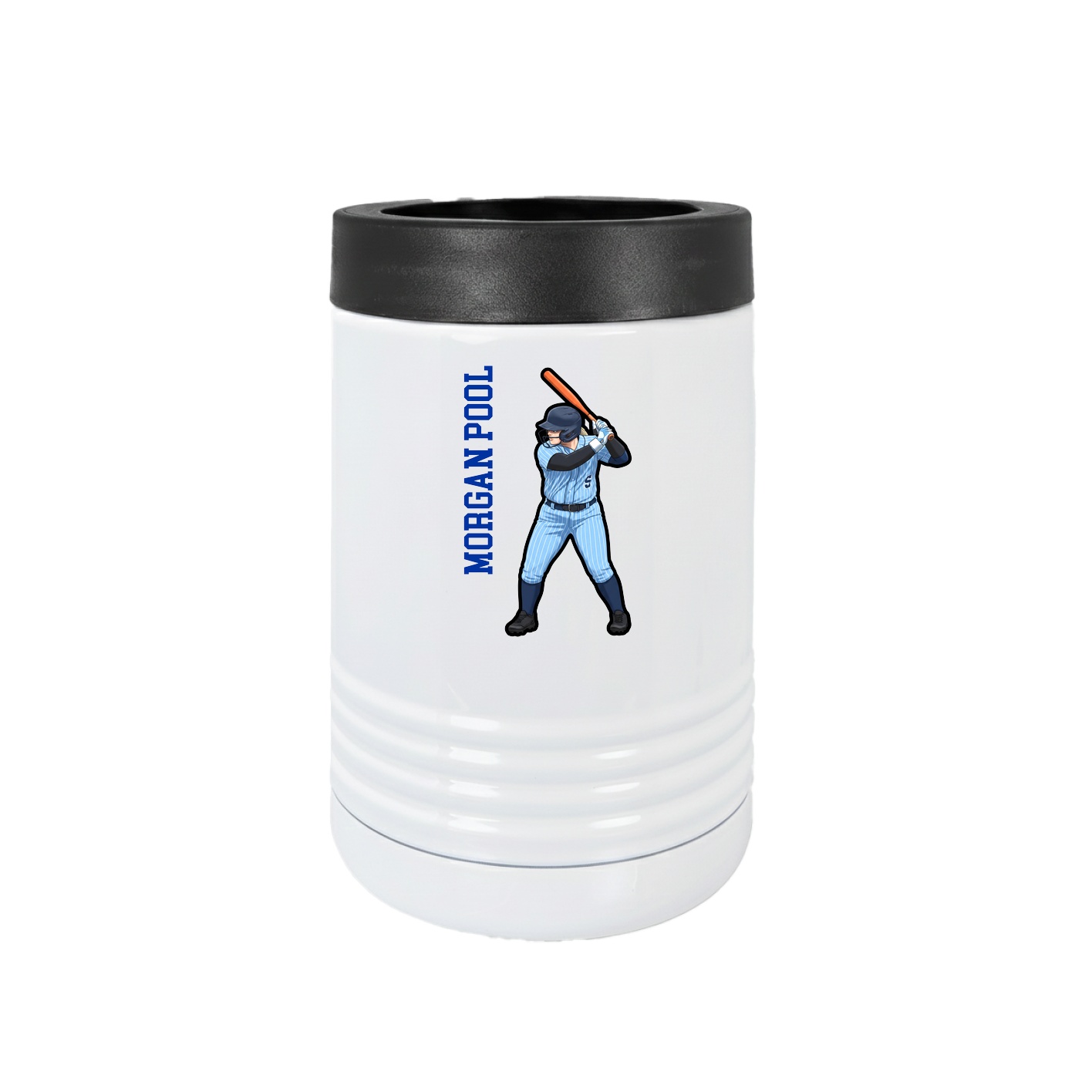 Beverage Holder — Name Vertical in White