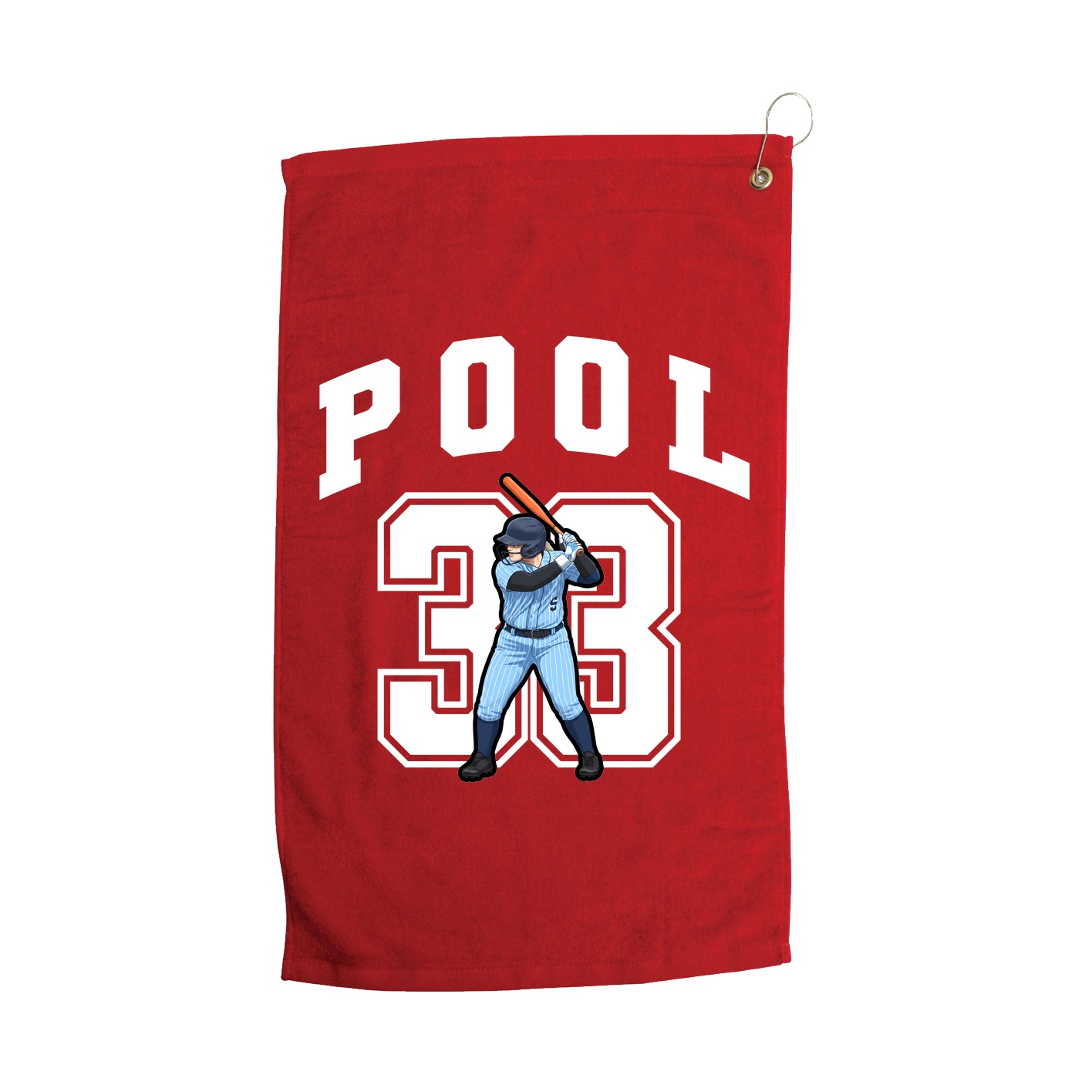 Golf Towel — Number in Red