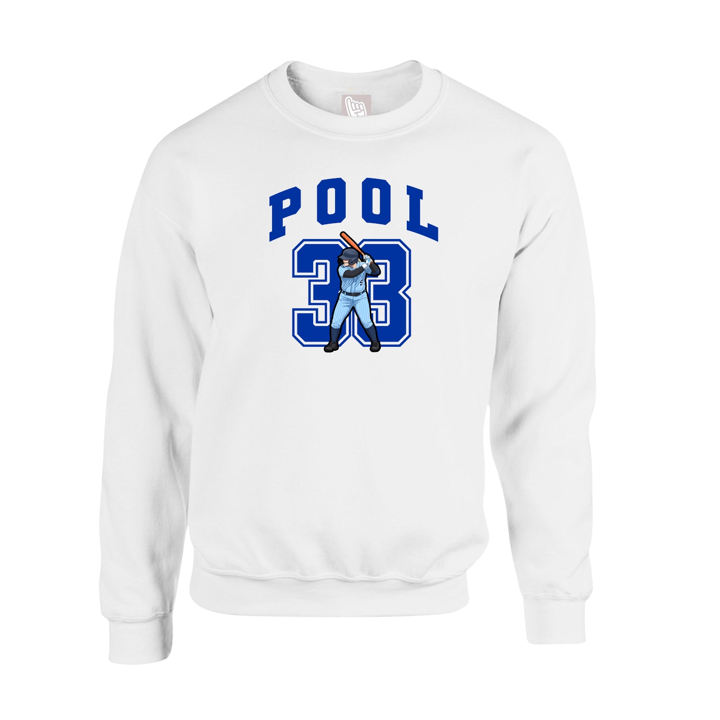 Fleece Crew — Number in White