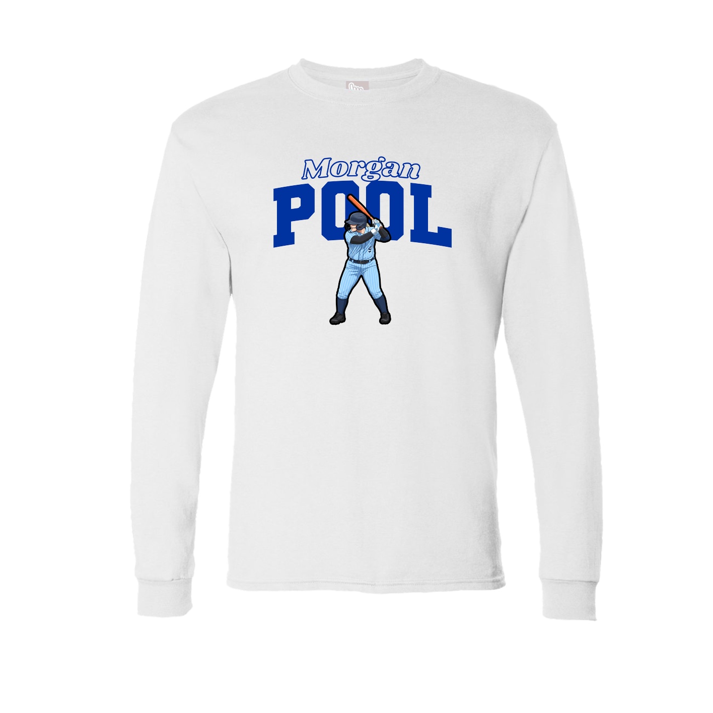 Long Sleeve Tee — Name Arch in White