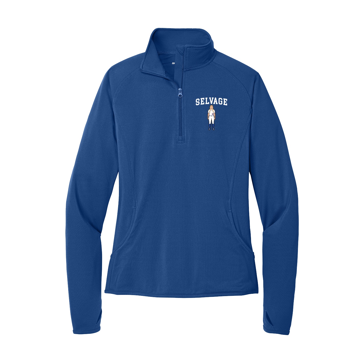 Women's Q-Zip Pullover — Shirsey in Royal