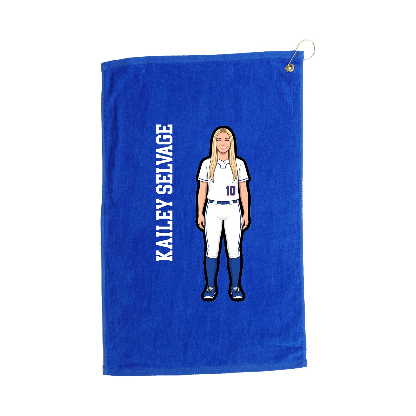 Golf Towel — Name Vertical in Royal