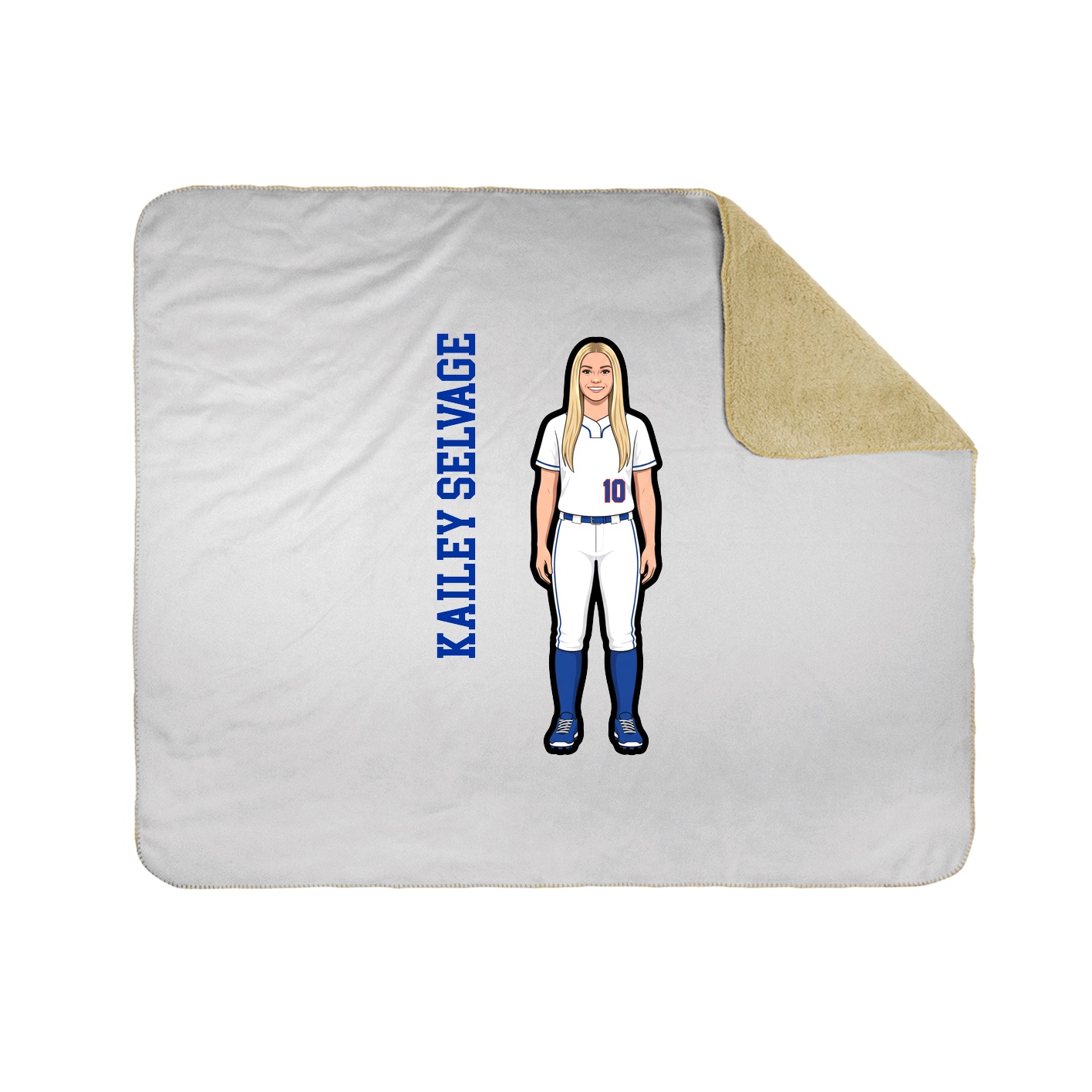 Throw Blanket — Name Vertical in White