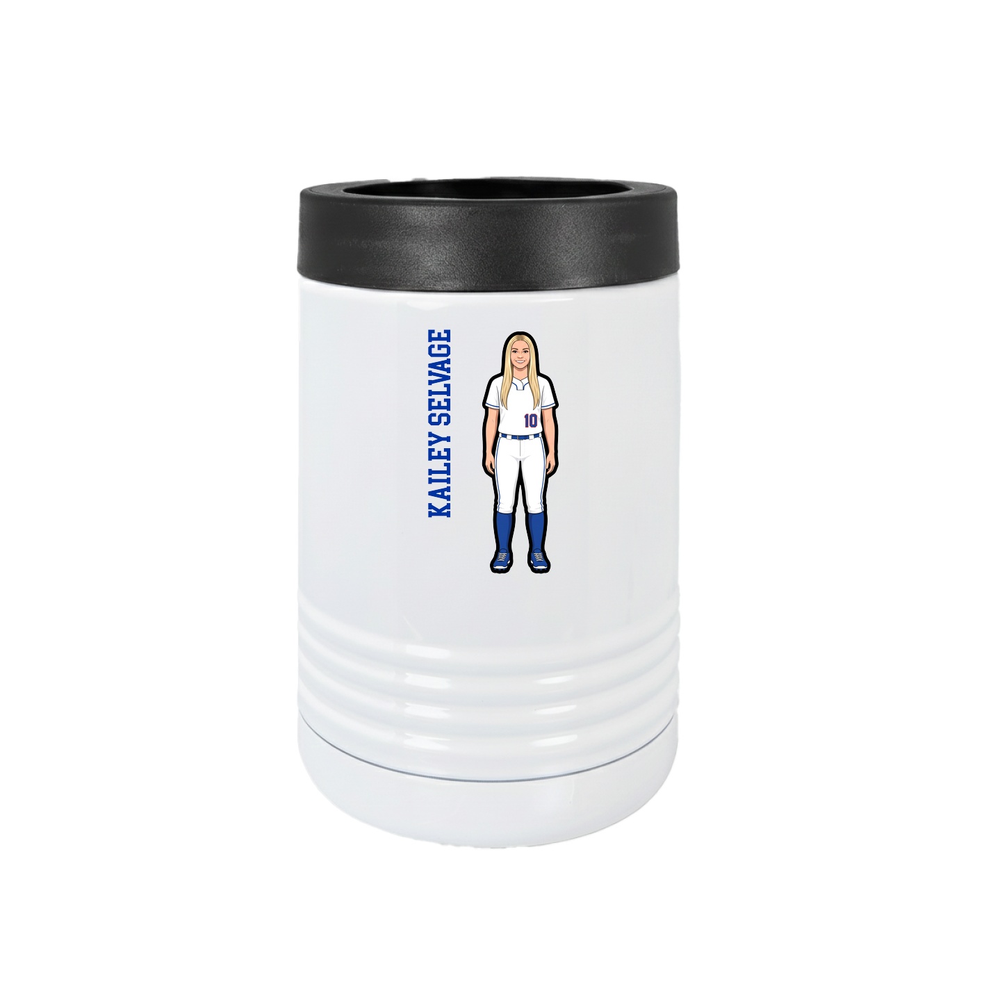 Beverage Holder — Name Vertical in White