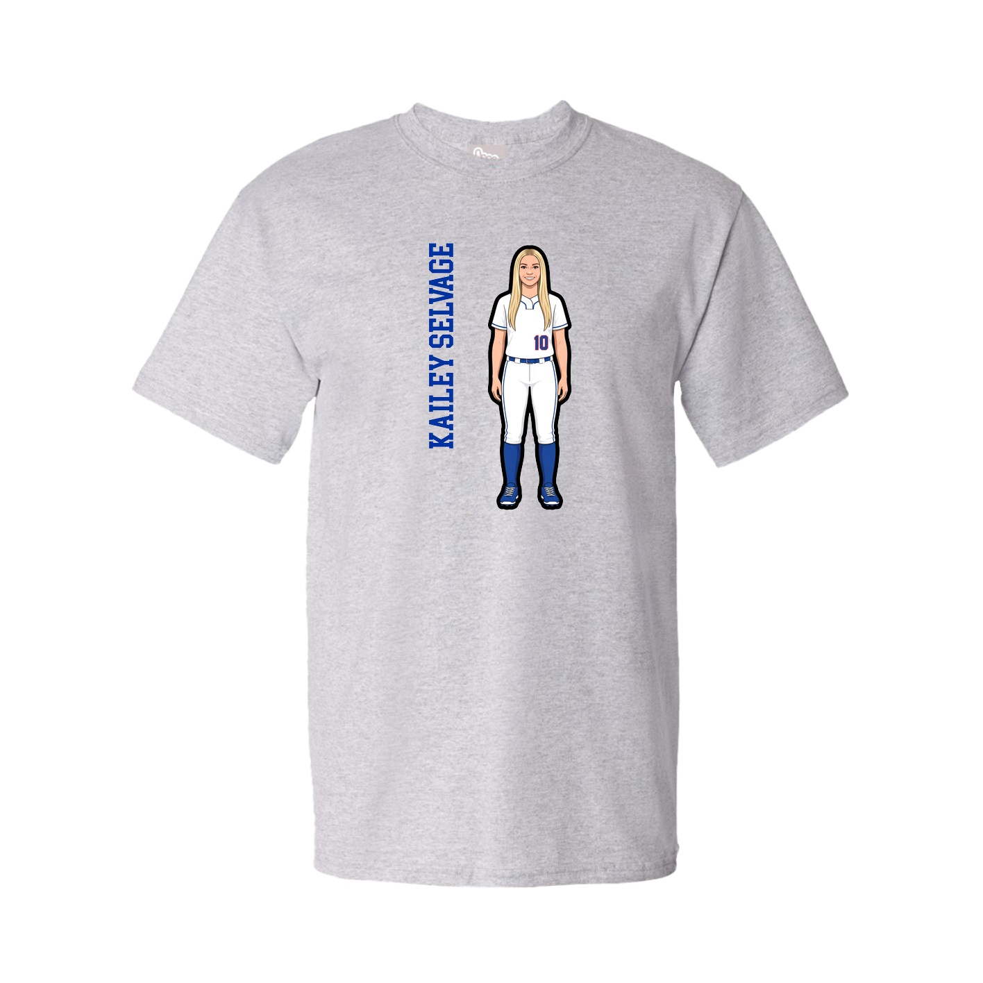 Youth Tee — Name Vertical in Grey