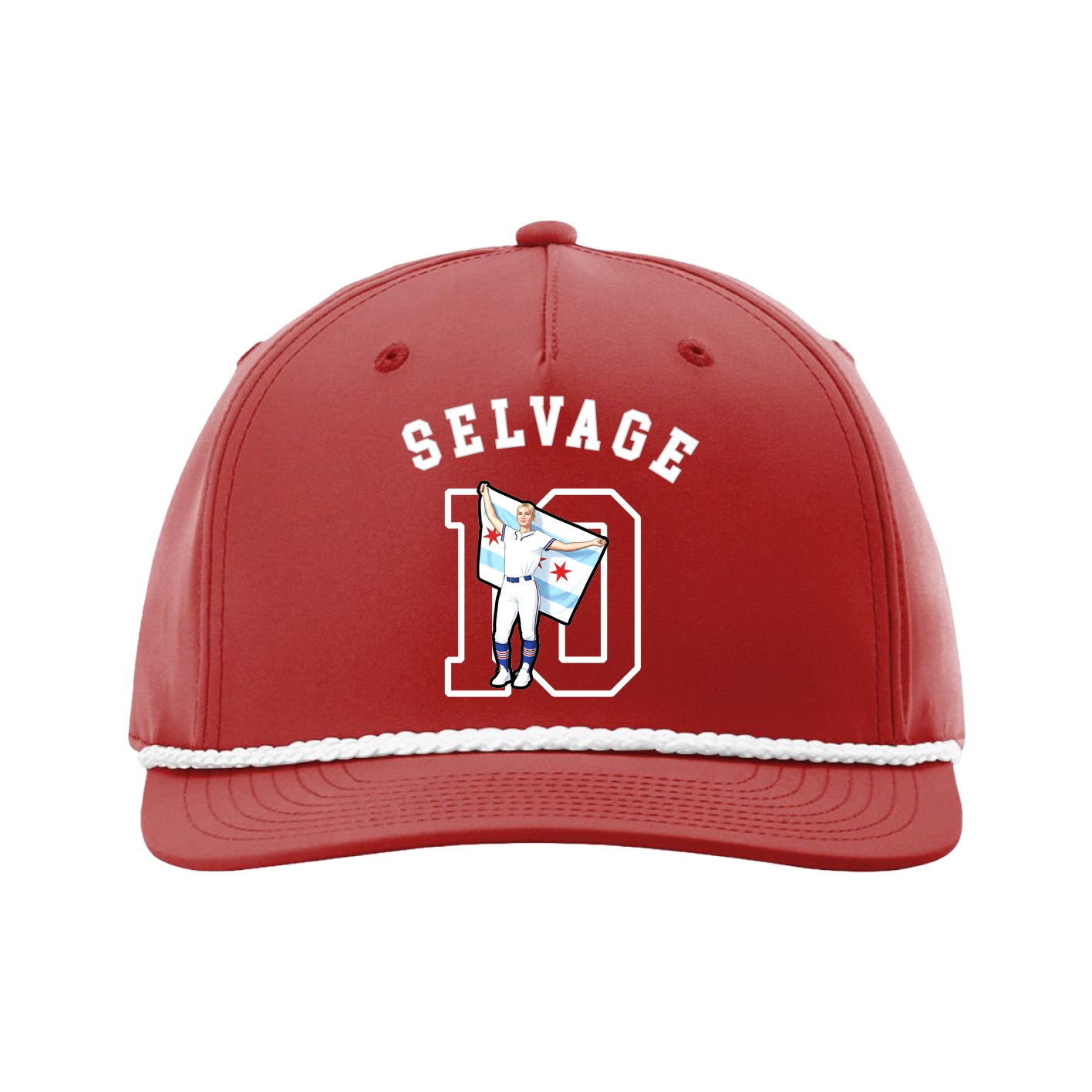 Five-Panel Classic Rope Cap — Shirsey Arch in Red