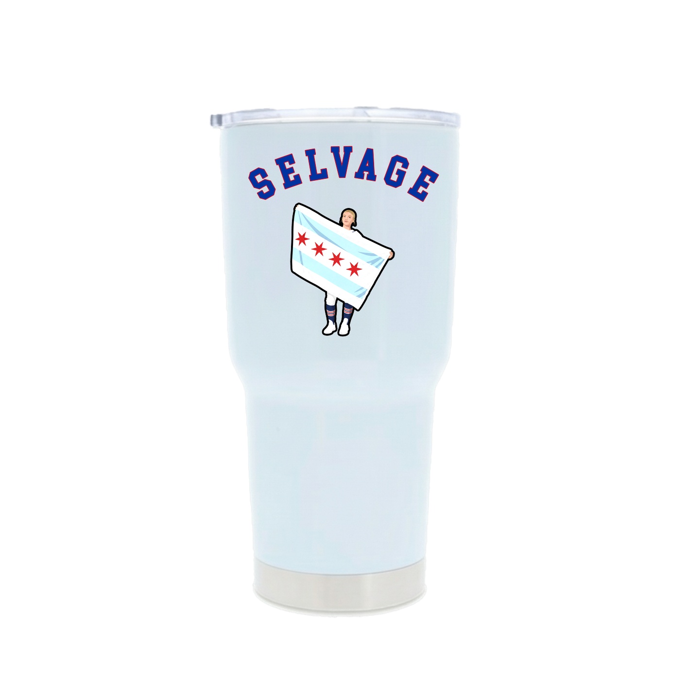30oz Stainless Steel Tumbler — Shirsey Arch in White