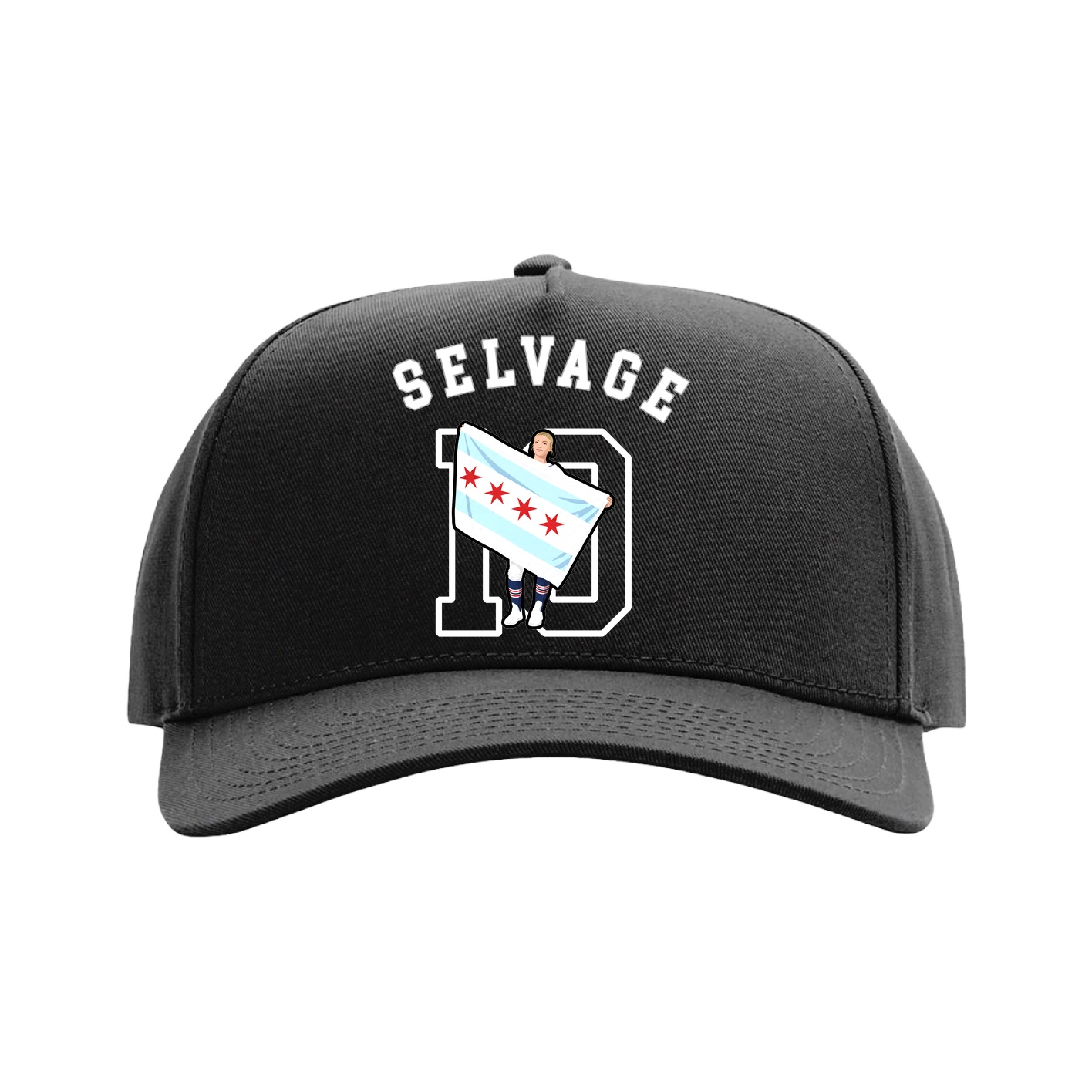 Full Fabric Five-Panel Champ Cap — Shirsey Arch in Black