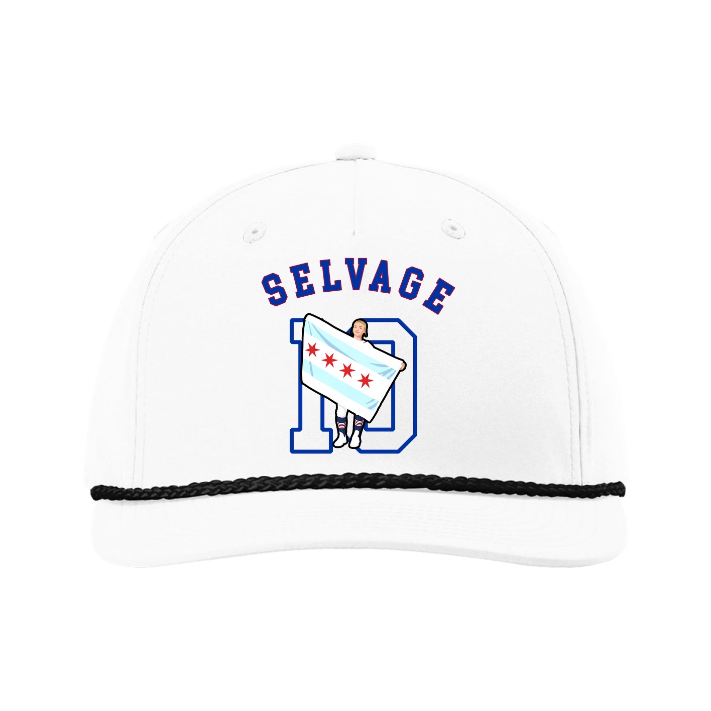 Five-Panel Classic Rope Cap — Shirsey Arch in White