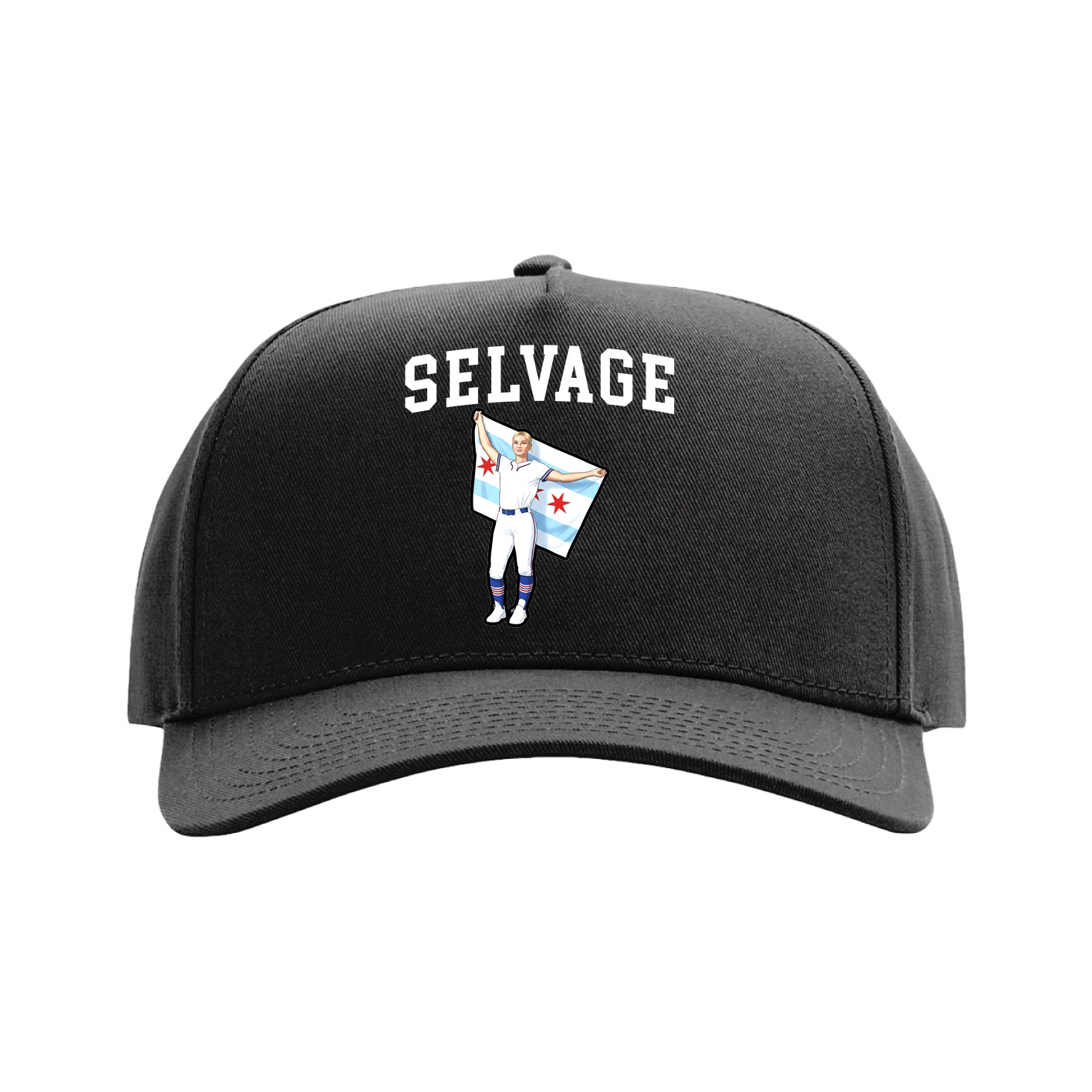 Full Fabric Five-Panel Champ Cap — Shirsey in Black