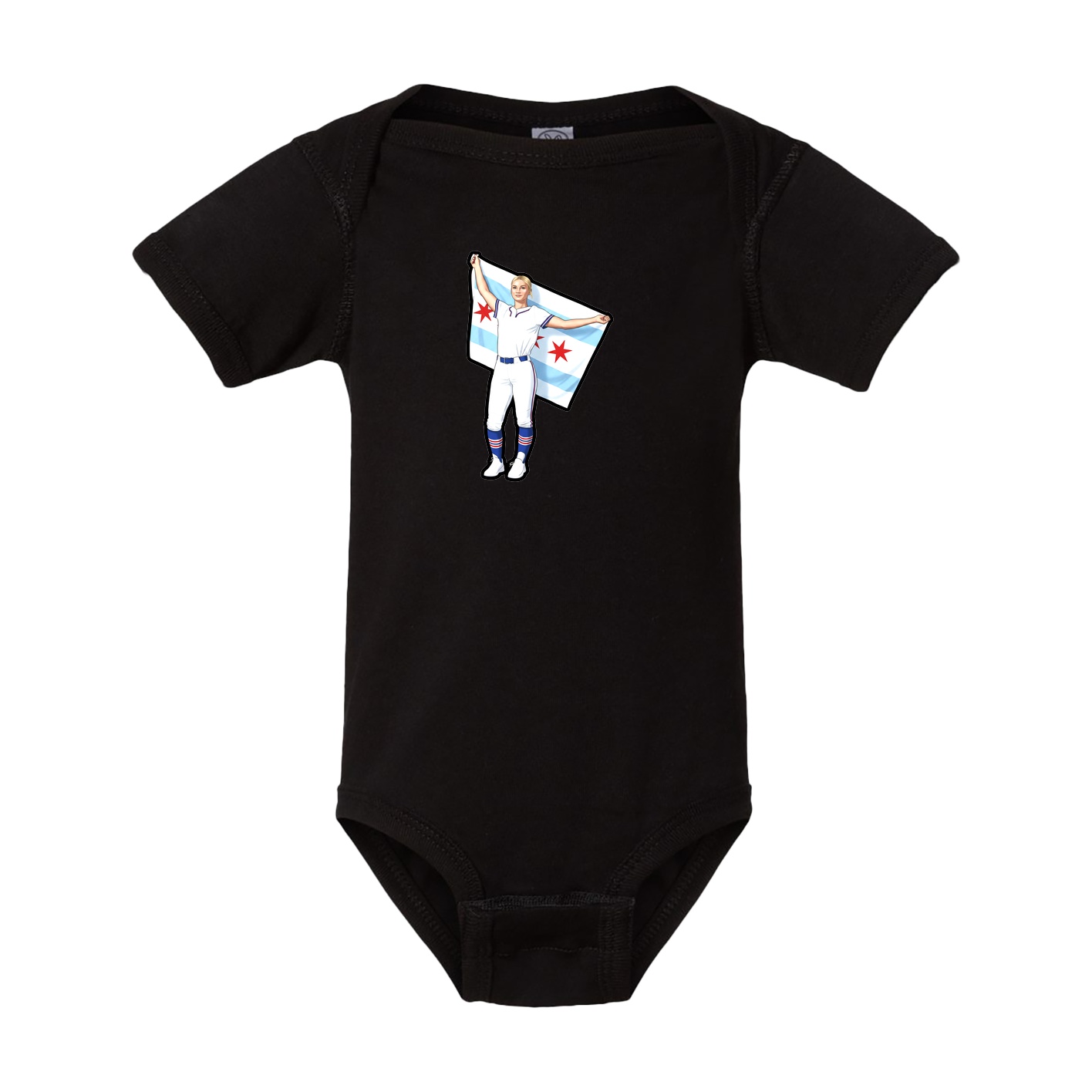 Baby Onesie — Name Vertical in Black