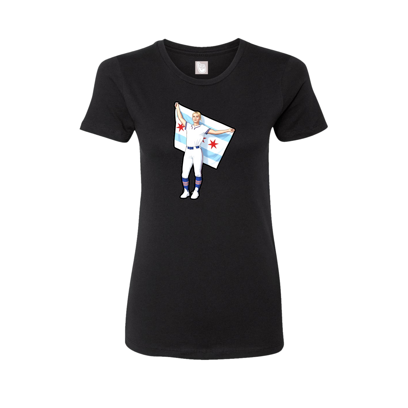 Womens Tee — Name Vertical in Black