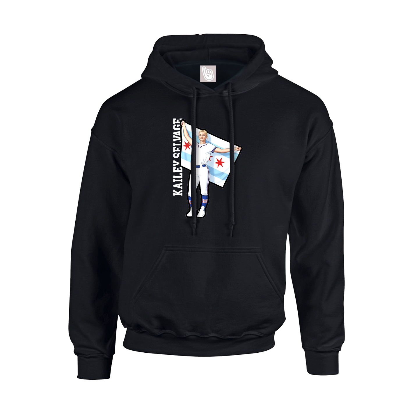 Hoodie — Name Vertical in Black