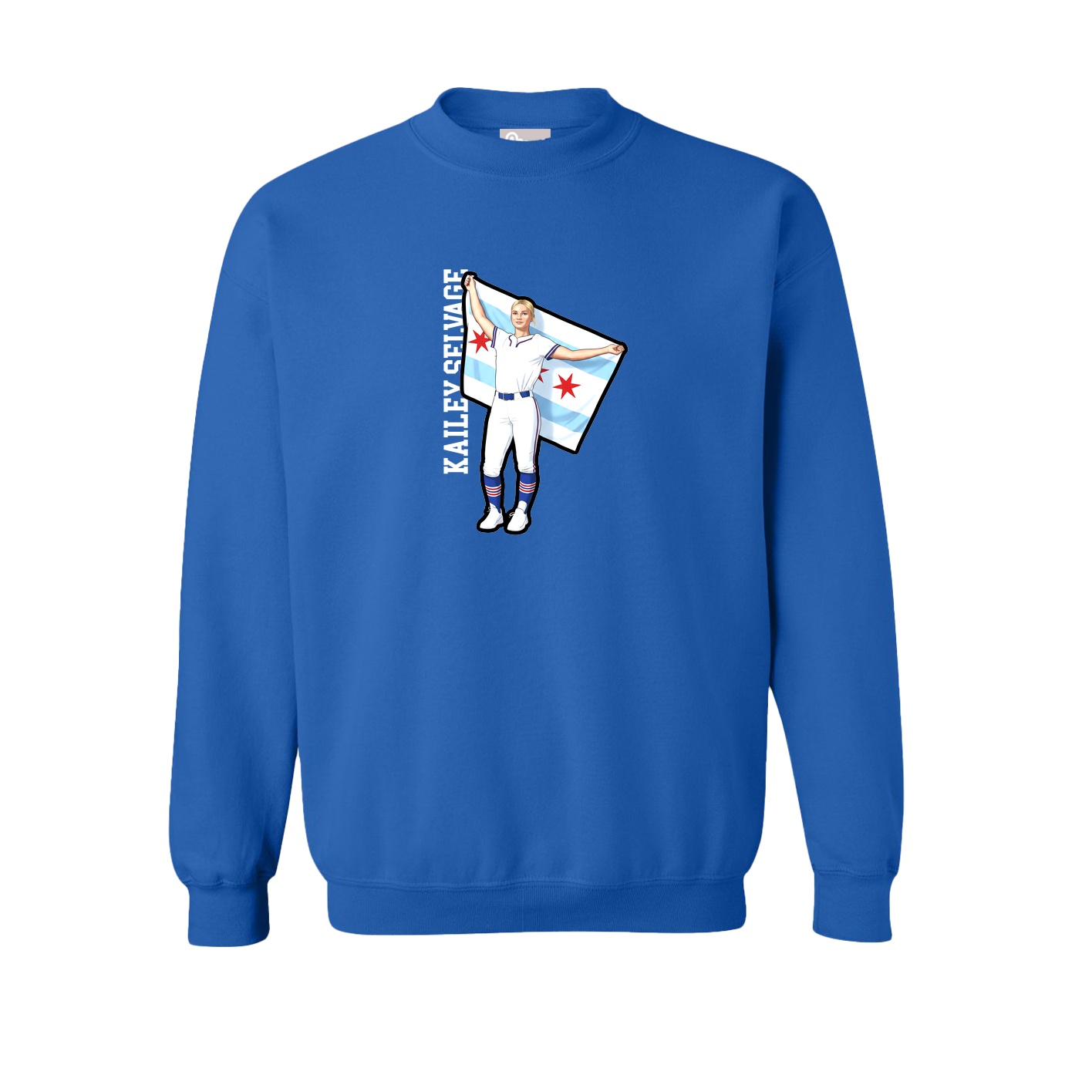 Fleece Crew — Name Vertical in Royal
