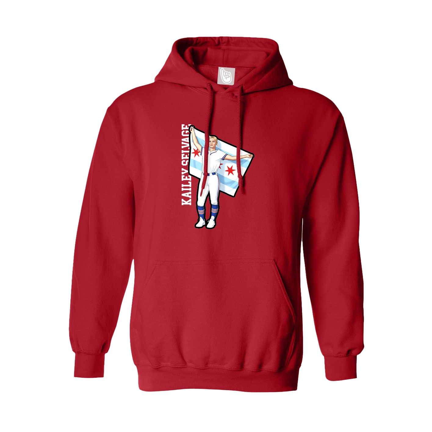 Youth Hoodie — Name Vertical in Red