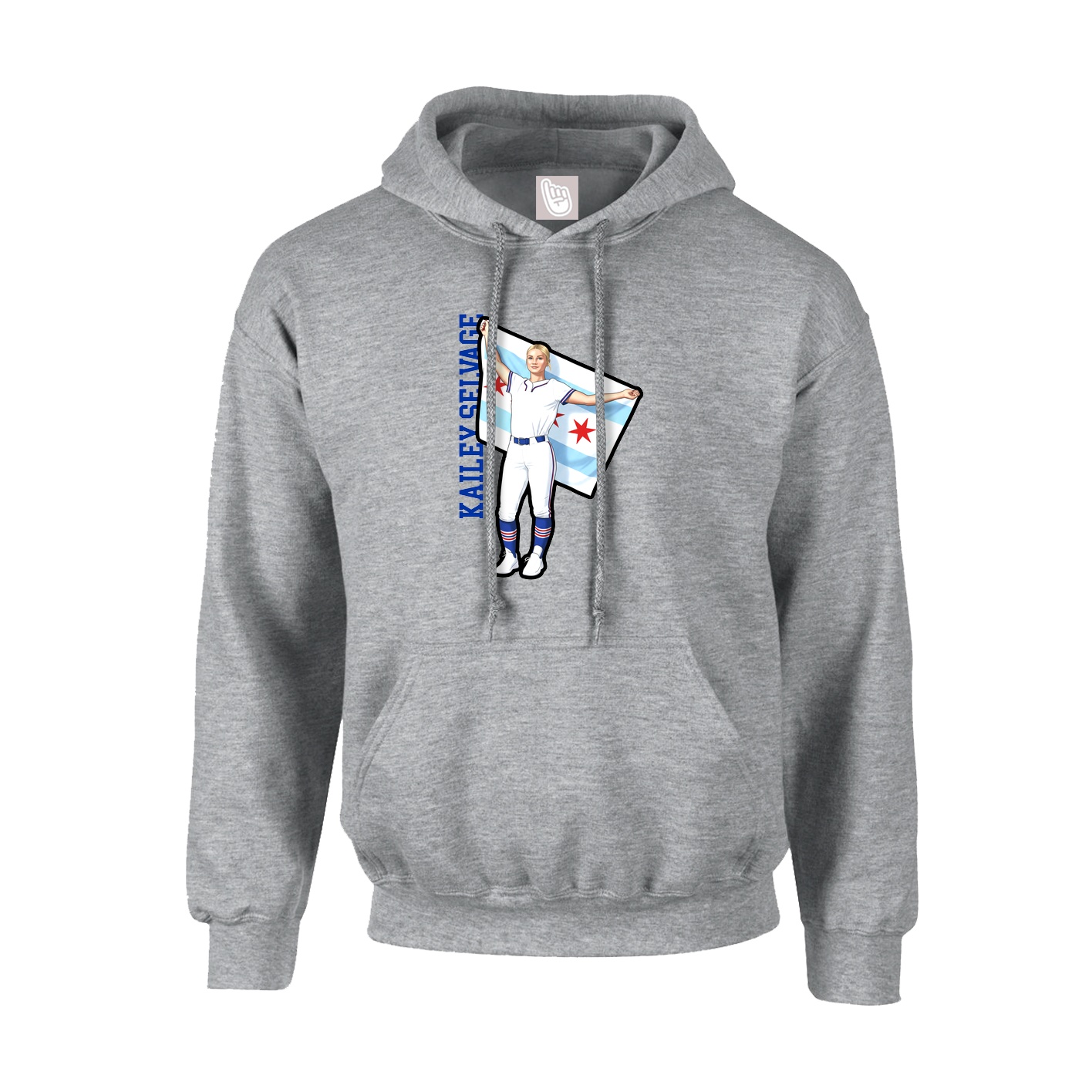 Youth Hoodie — Name Vertical in Grey