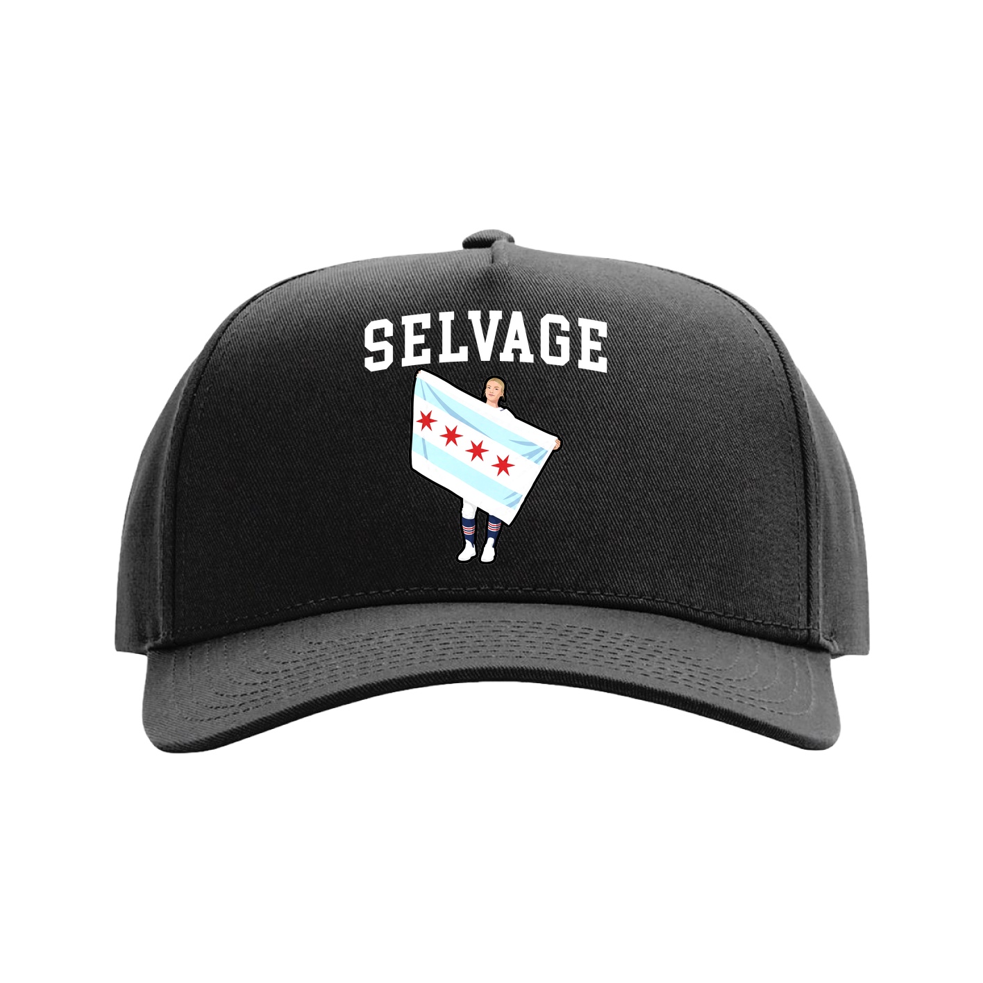 Full Fabric Five-Panel Champ Cap — Shirsey in Black
