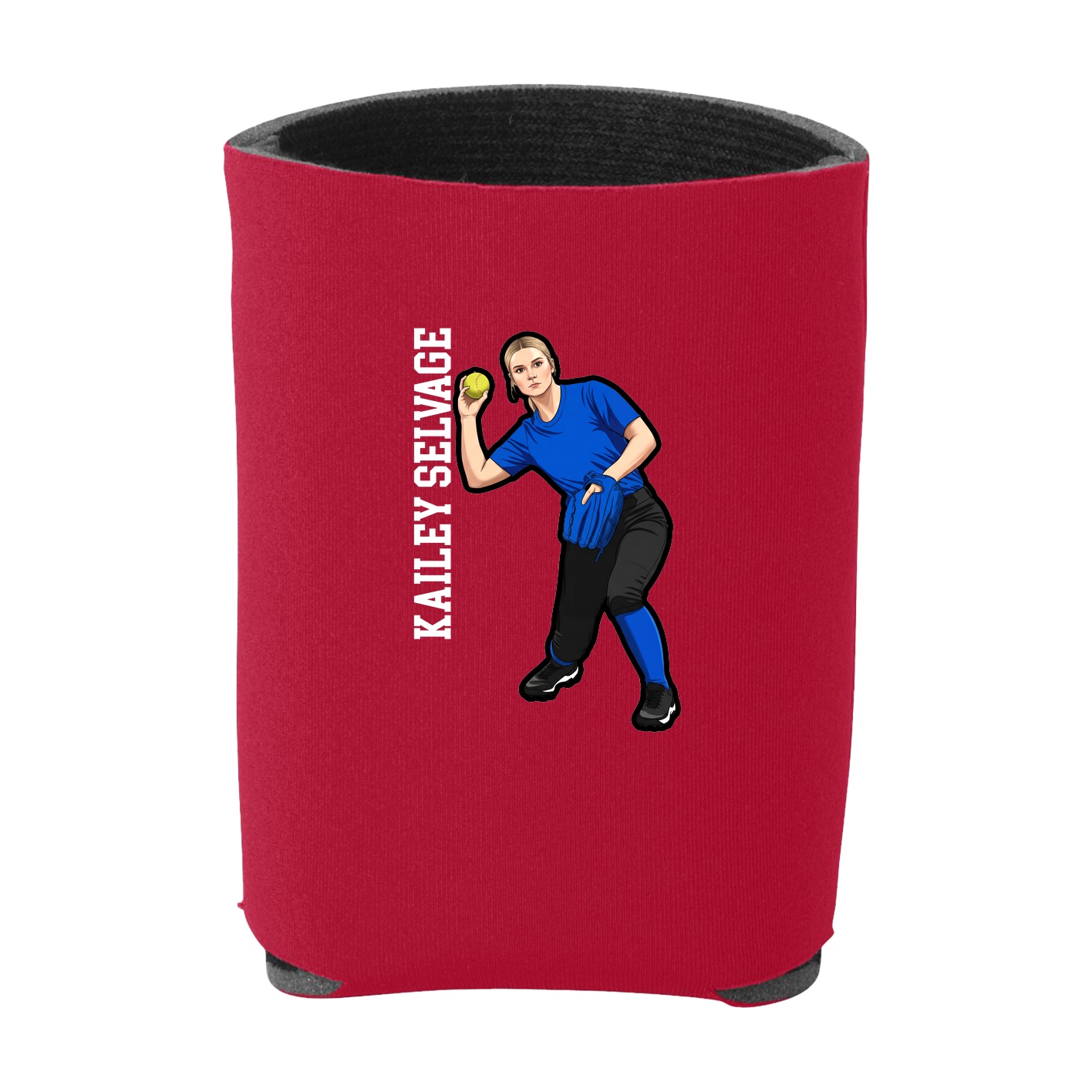 Can Holder — Name Vertical in Red