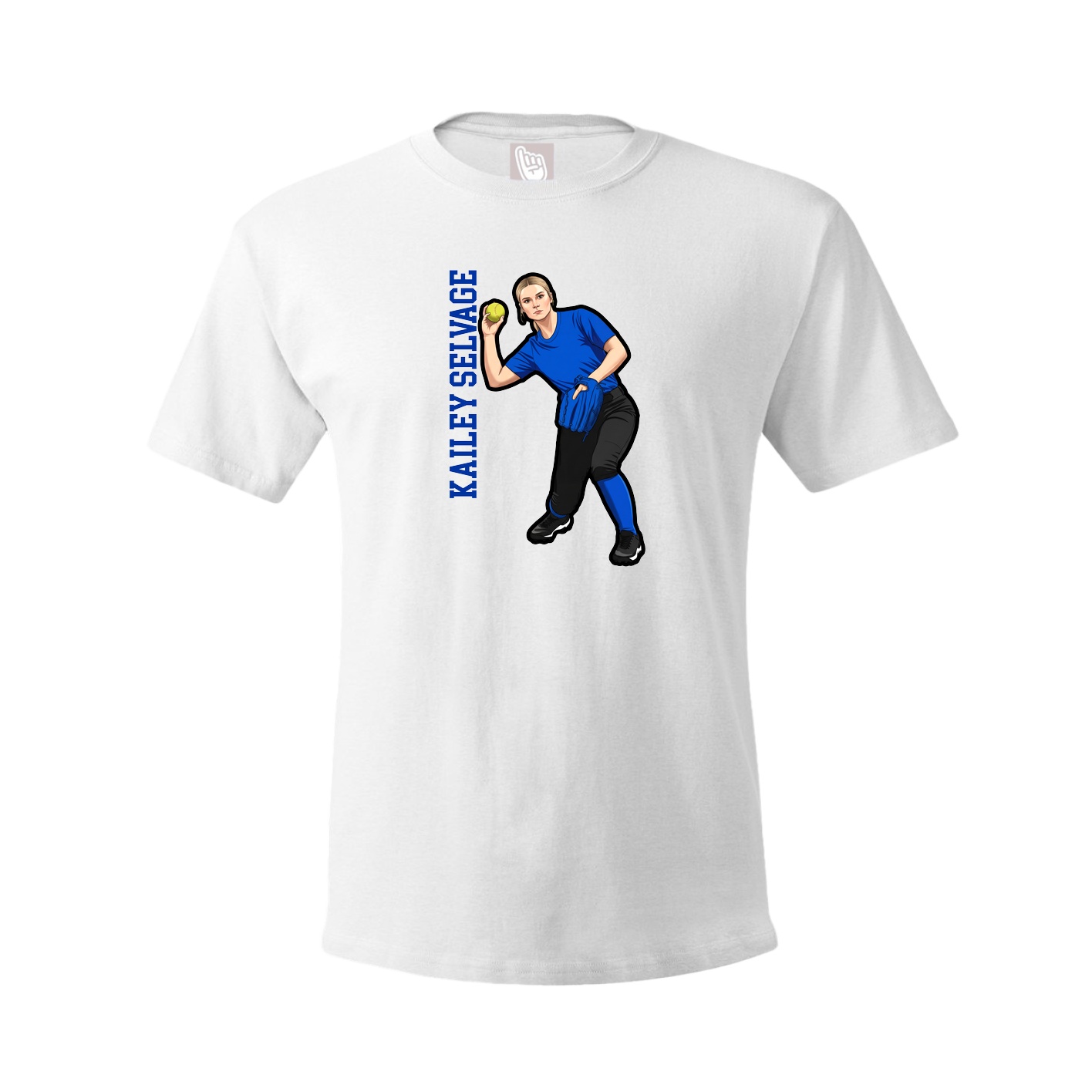 Youth Tee — Name Vertical in White