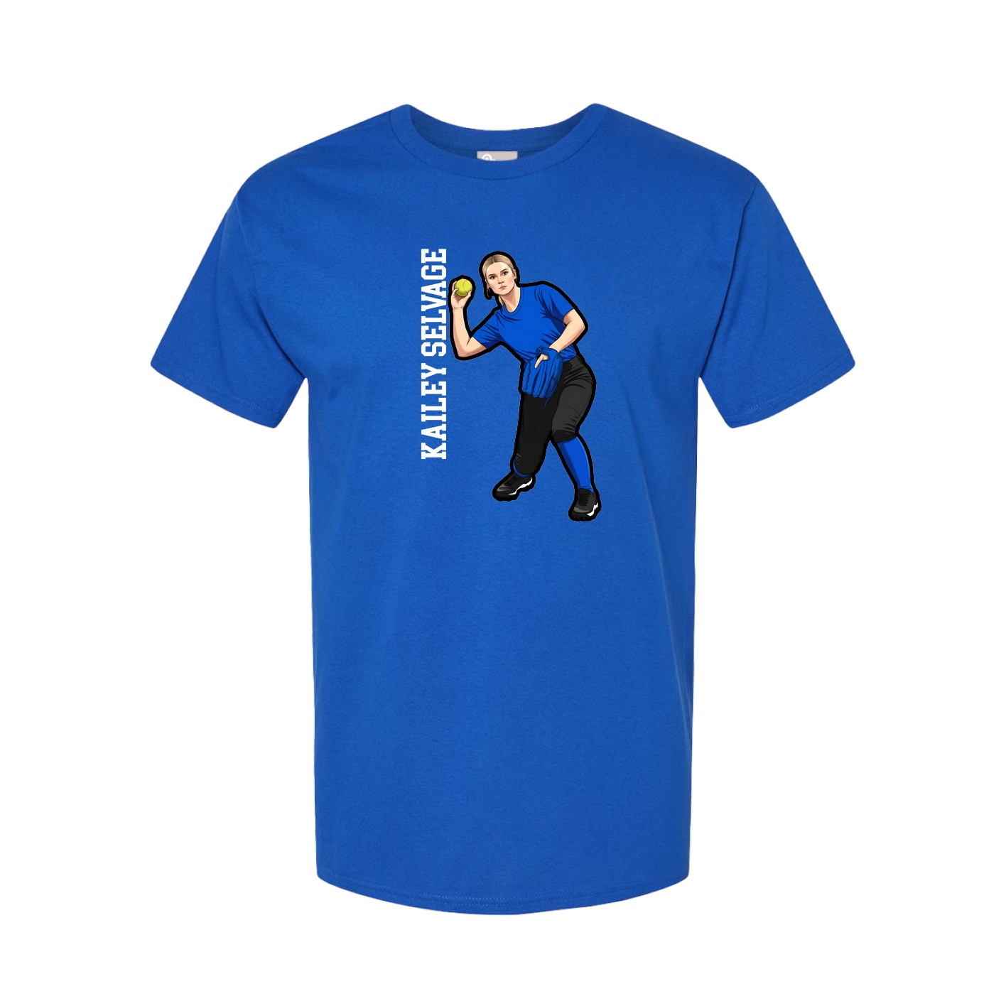 Youth Tee — Name Vertical in Royal