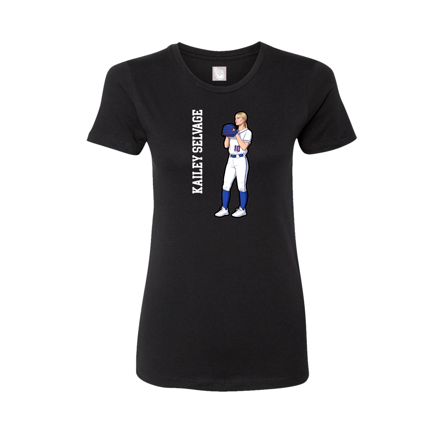 Fitted Women's Tee — Name Vertical in Black