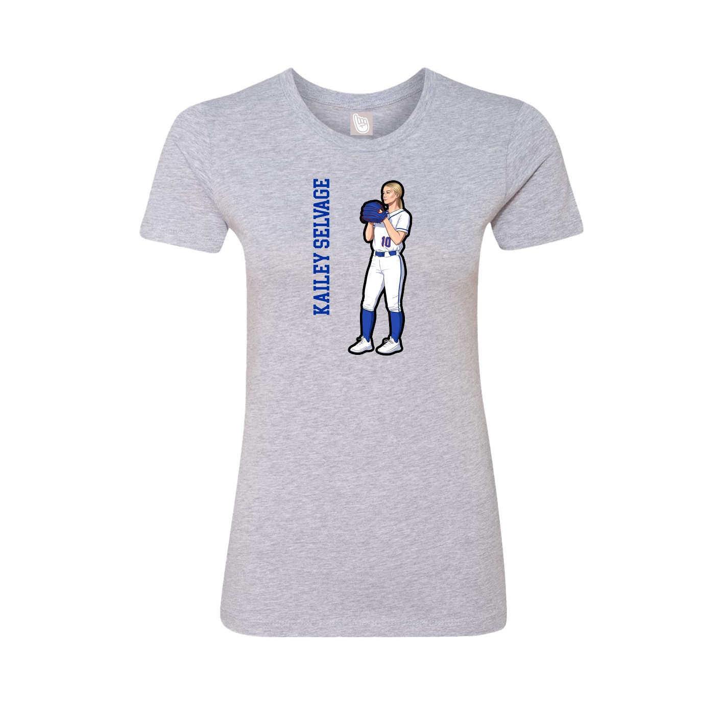 Womens Tee — Name Vertical in Grey