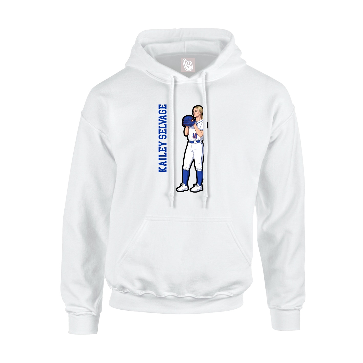 Youth Hoodie — Name Vertical in White