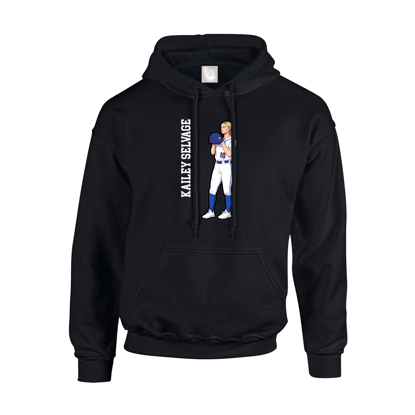 Youth Hoodie — Name Vertical in Black
