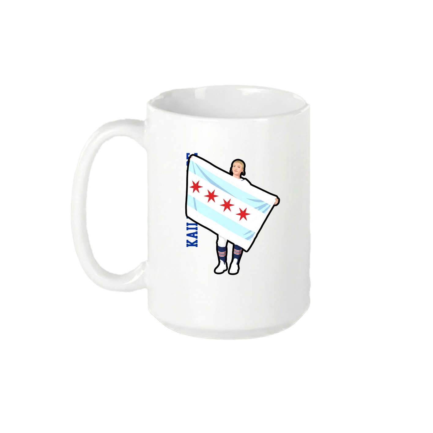 15oz Coffee Mug — Name Vertical in White