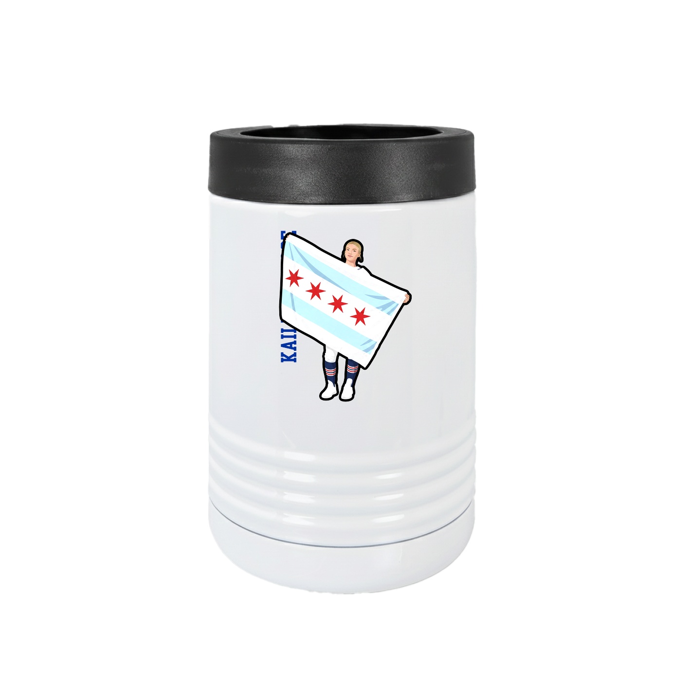 Beverage Holder — Name Vertical in White